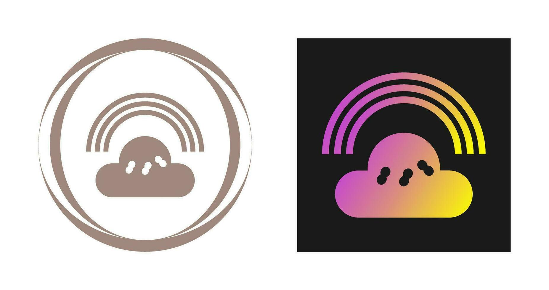 Cloudy with Rainbow Vector Icon