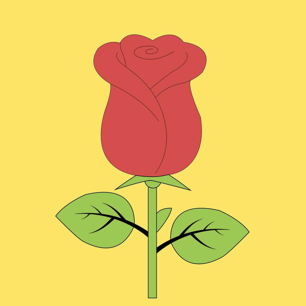 dibujar un simple, rápido Rosa - De Verdad linda dibujo vector