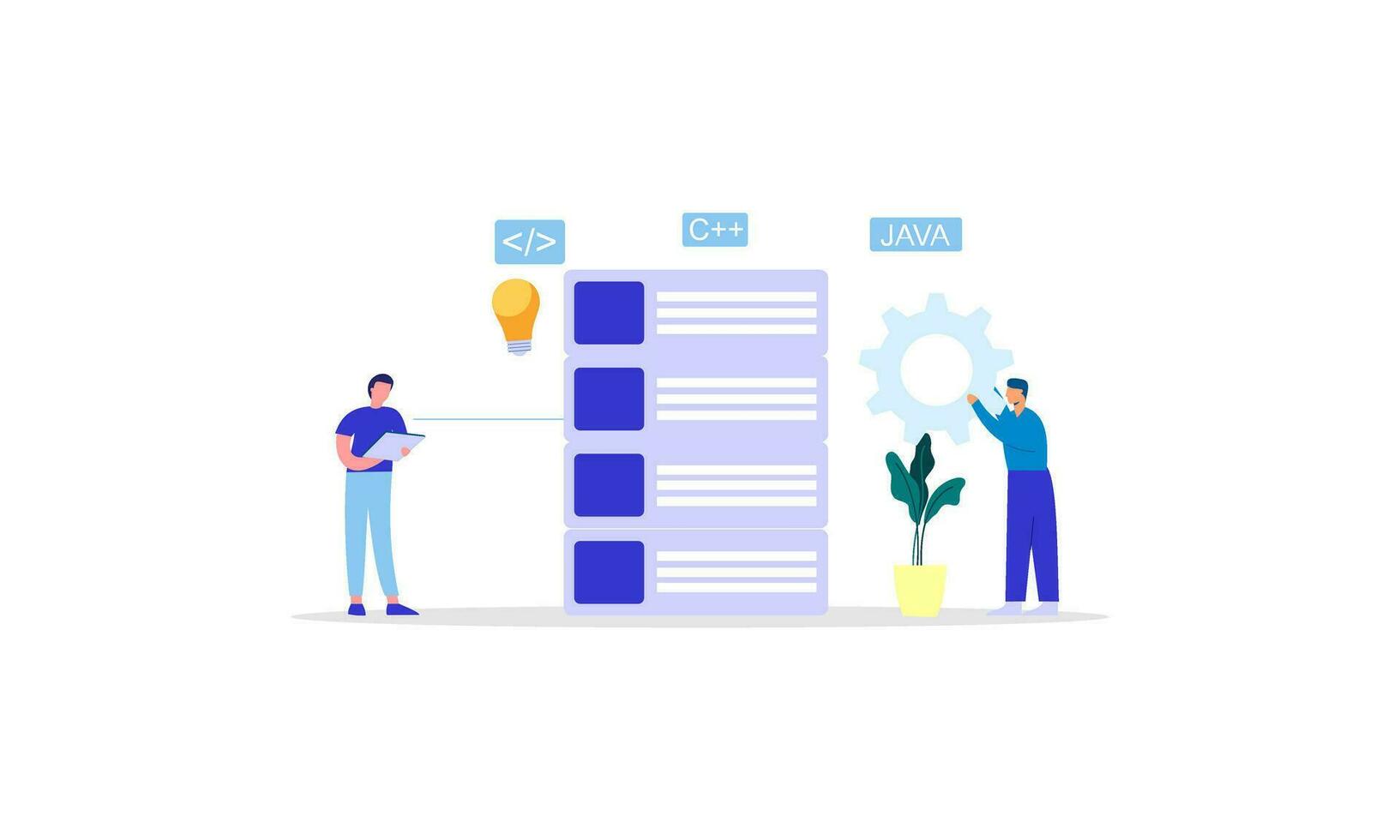 desarrollo concepto software desarrollo proceso sitio web interfaz diseño mejora programación profesional vector