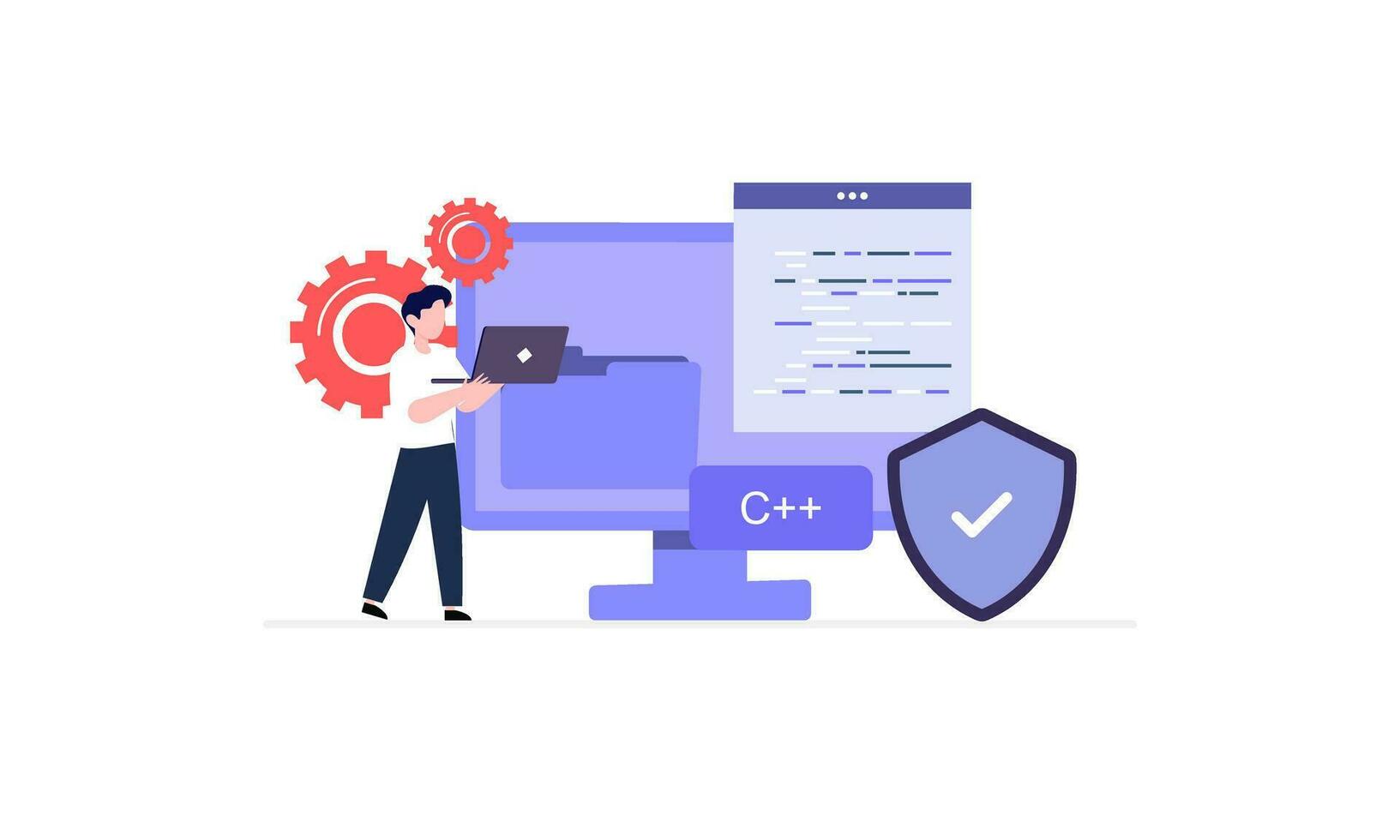 desarrollo concepto software desarrollo proceso sitio web interfaz diseño mejora programación profesional vector