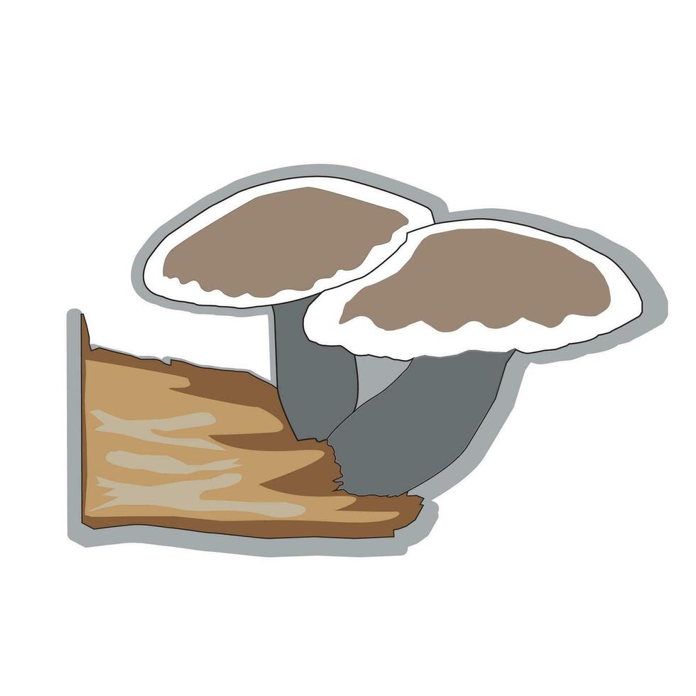 Twin tree mushroom vector