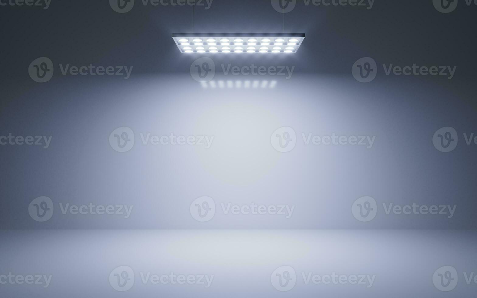 Empty room with top light illuminated, 3d rendering. photo