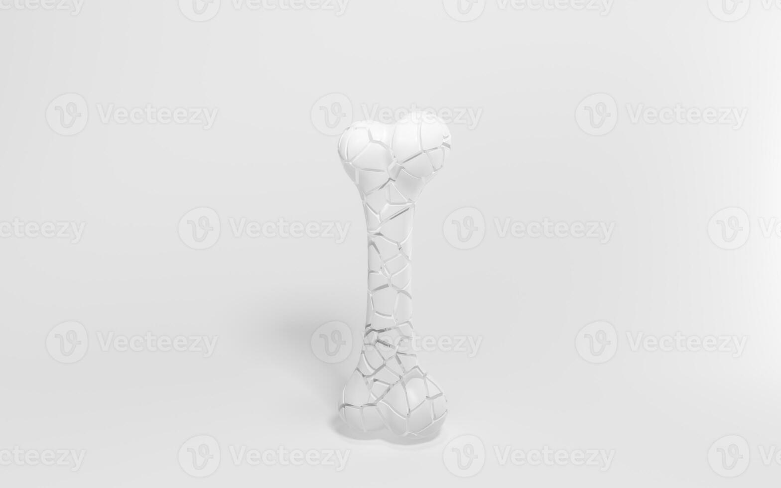 Crack bone isolated on white background, 3d rendering. photo