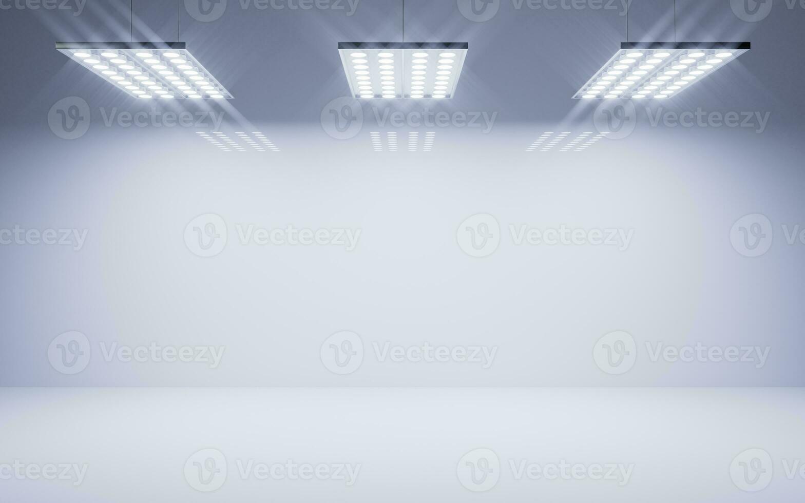 Empty room with top light illuminated, 3d rendering. photo