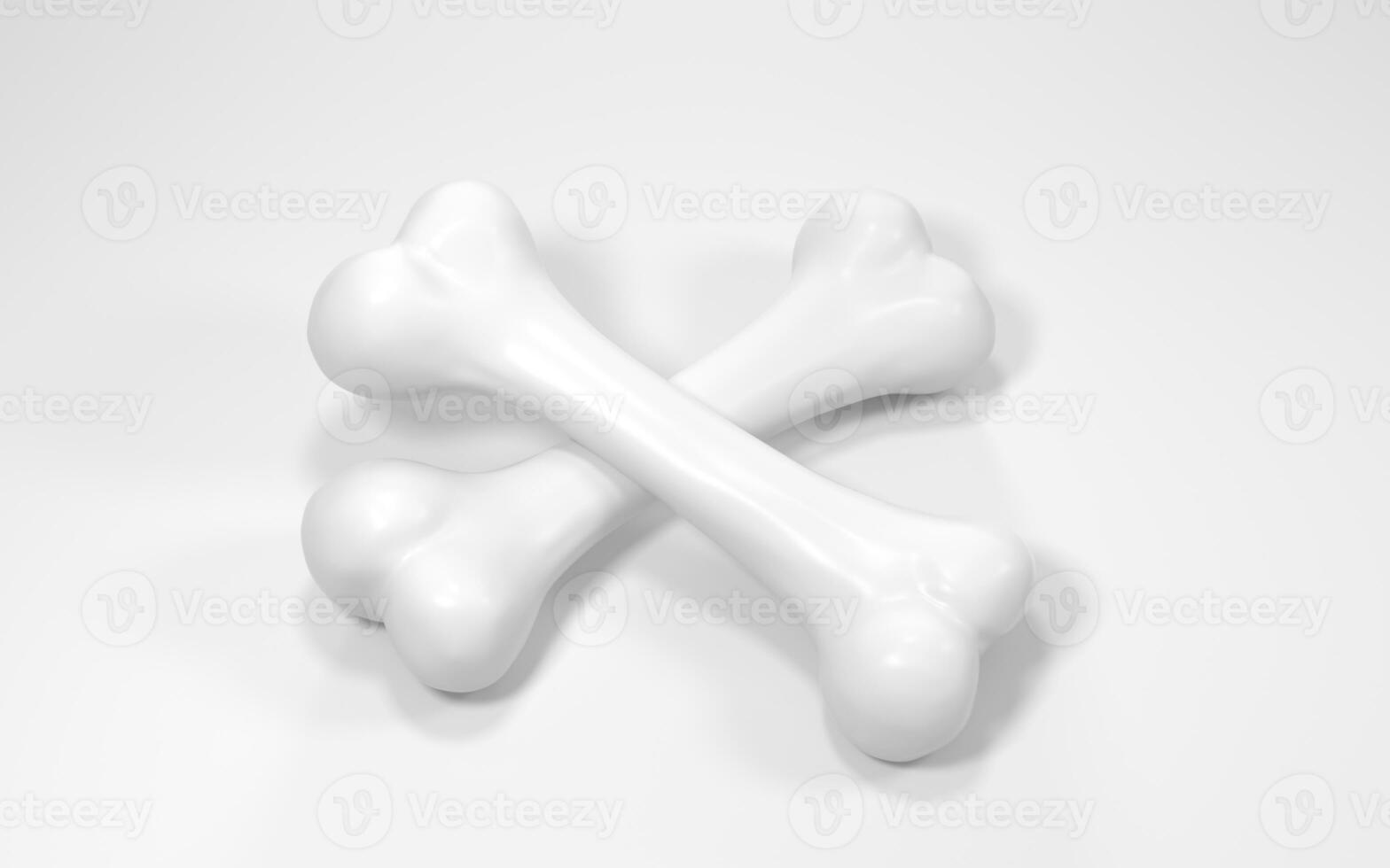 Bone isolated on white background, 3d rendering. photo