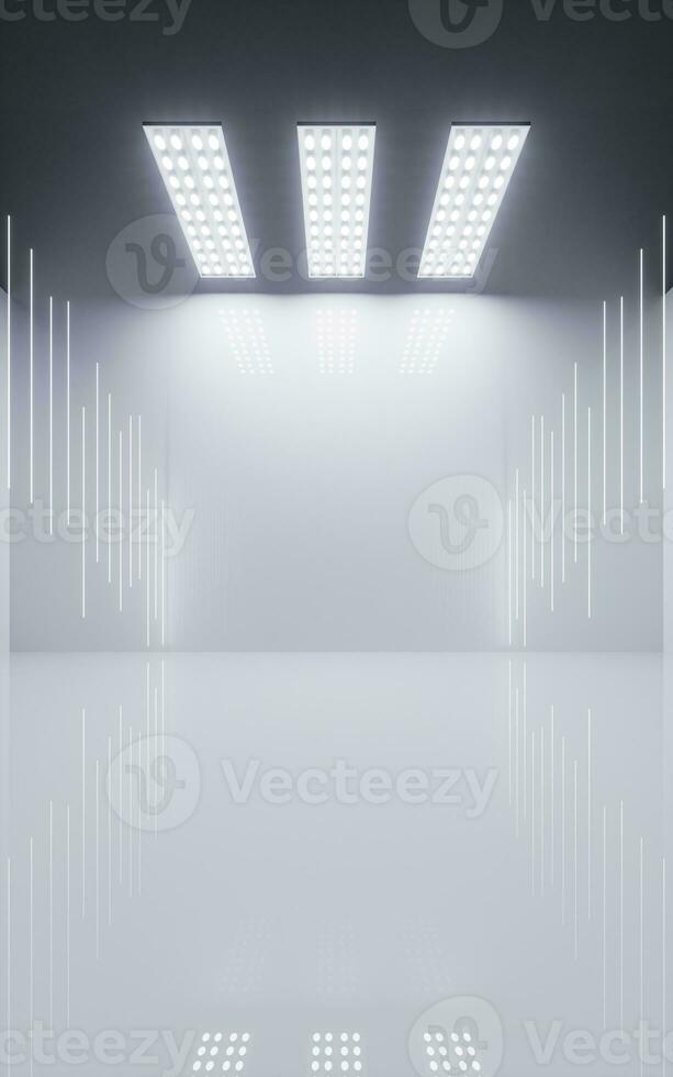 Empty room with top light illuminated, 3d rendering. photo