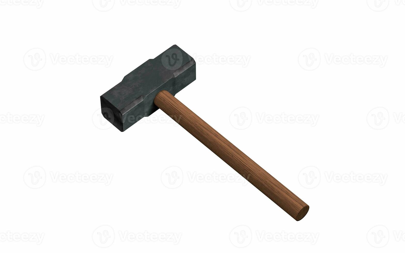 Metallic hammer with white background, 3d rendering. photo