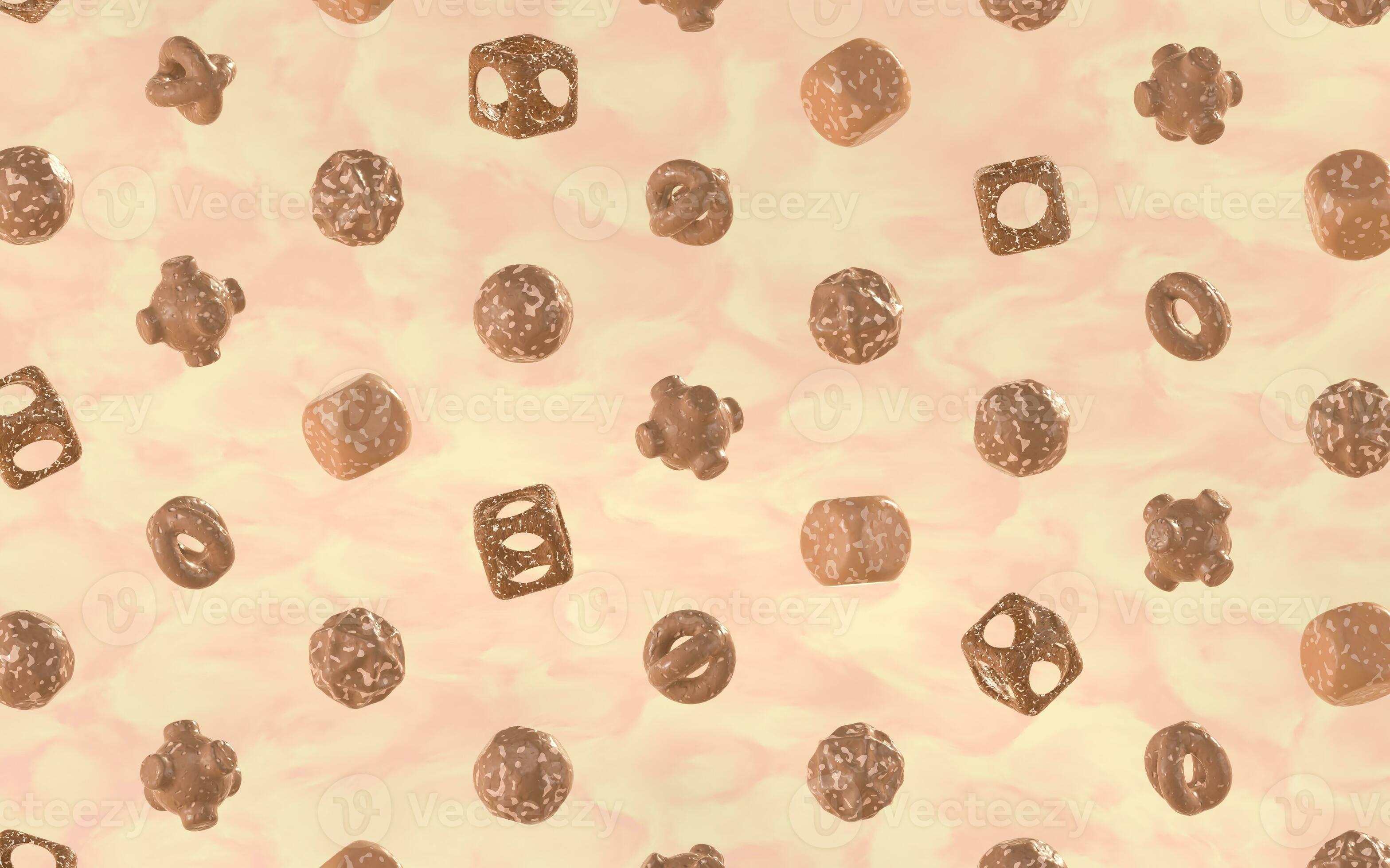 Chocolate biscuits with different shapes, 3d rendering. 27860307 Stock ...
