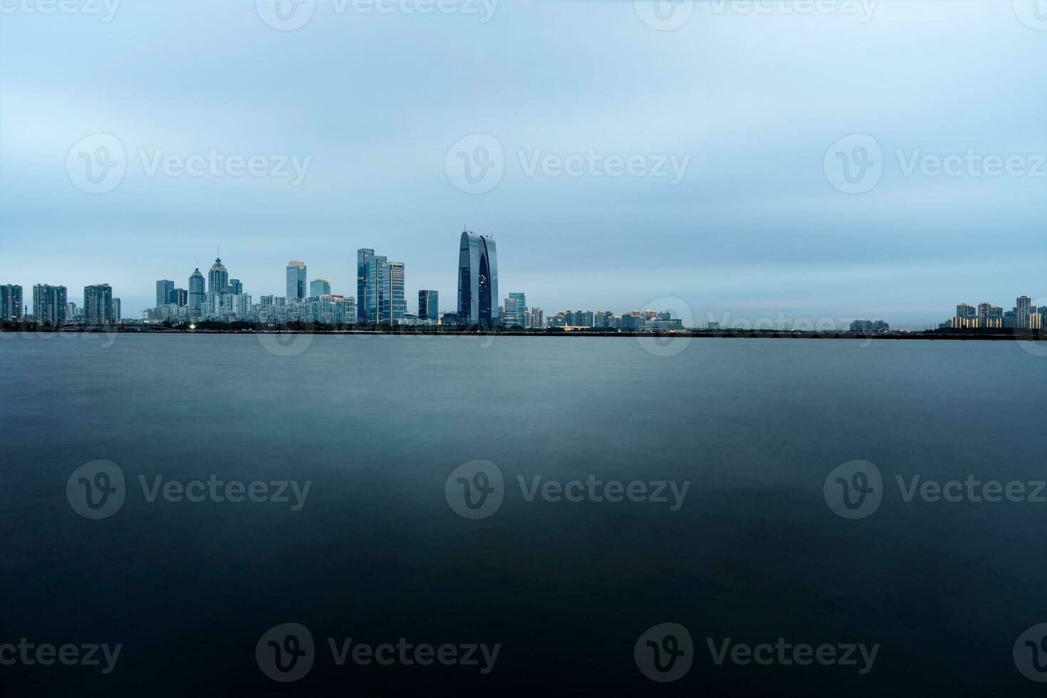 City landscape around the lake in Suzhou, China. photo