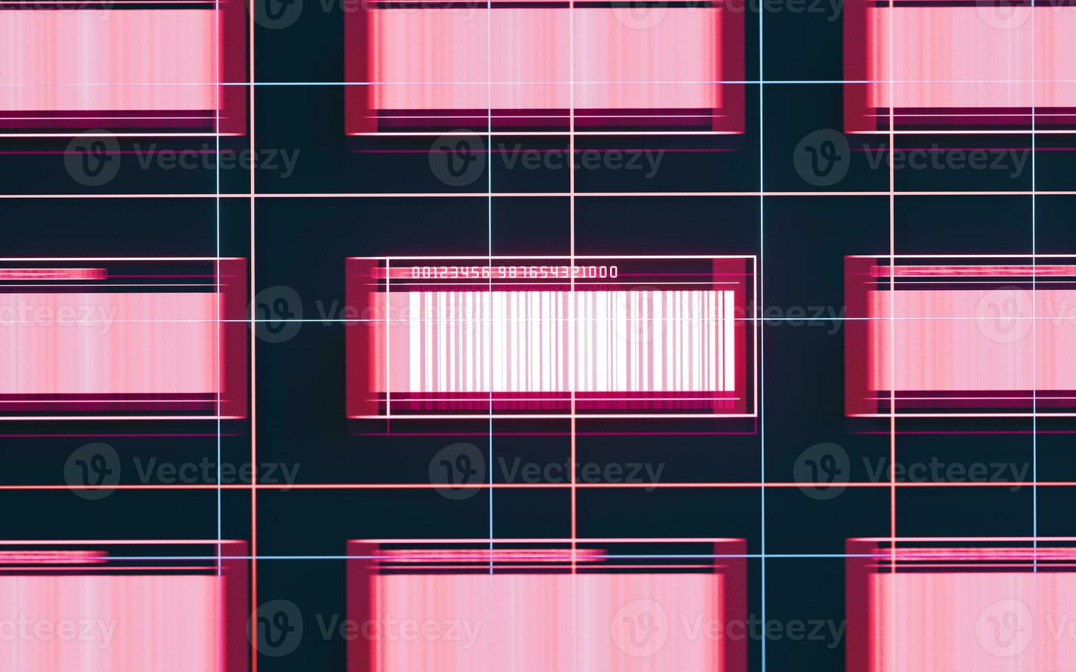 Bar code with black background, 3d rendering. photo