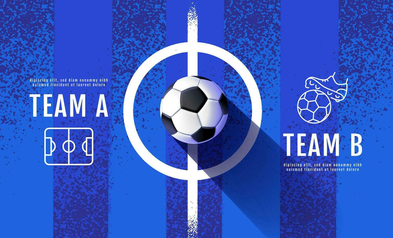 Soccer Template design , Football banner, Sport layout design, Blue Theme vector