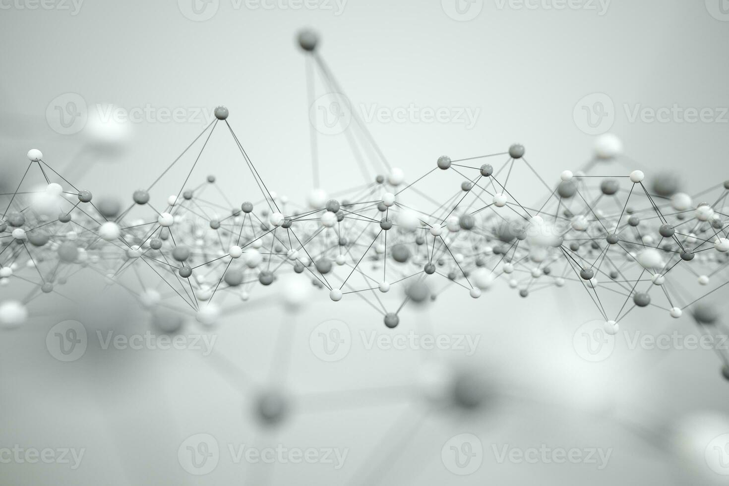 biología estructura líneas y partículas, 3d representación. foto