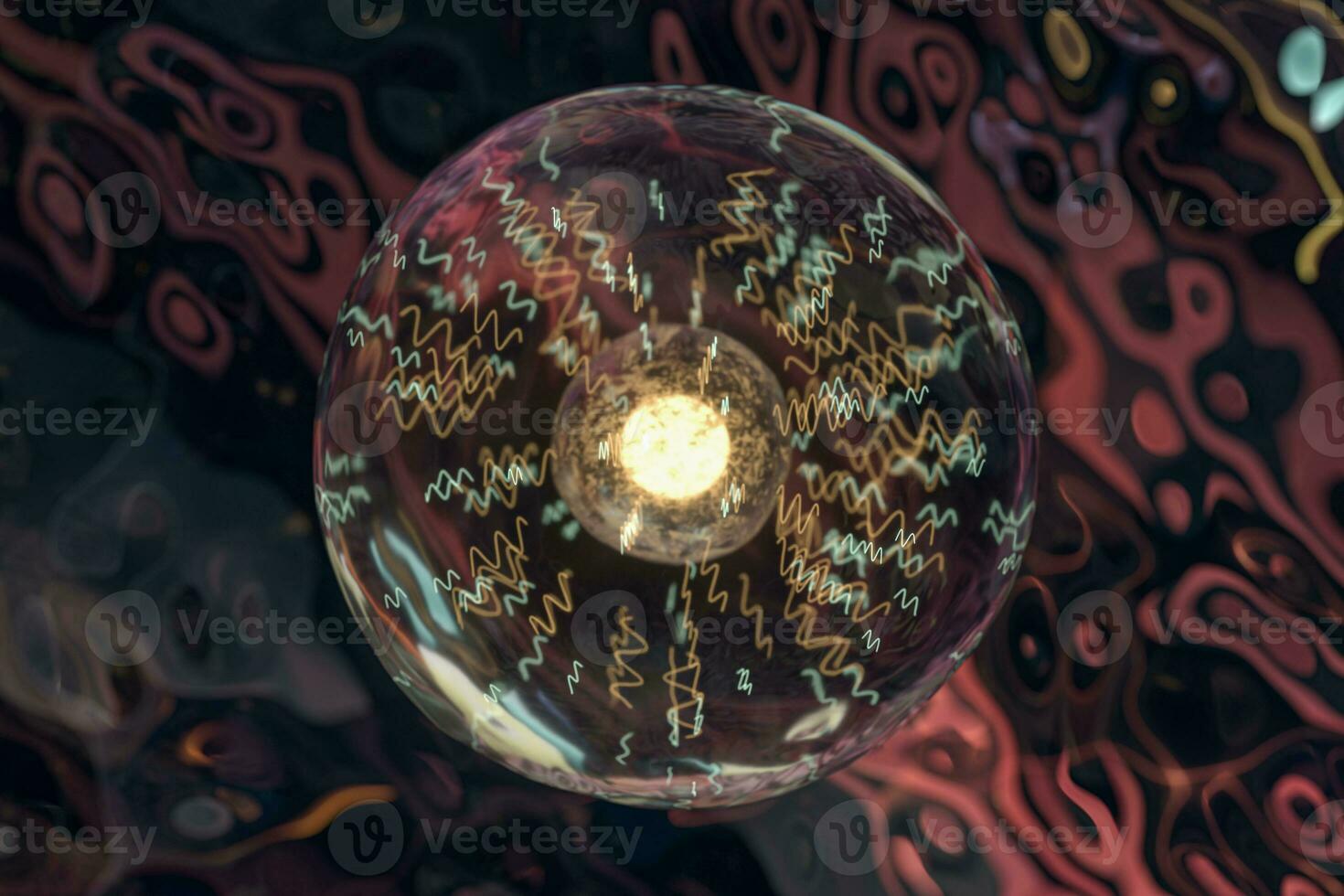 Transparent cells in the blood, 3d rendering. photo