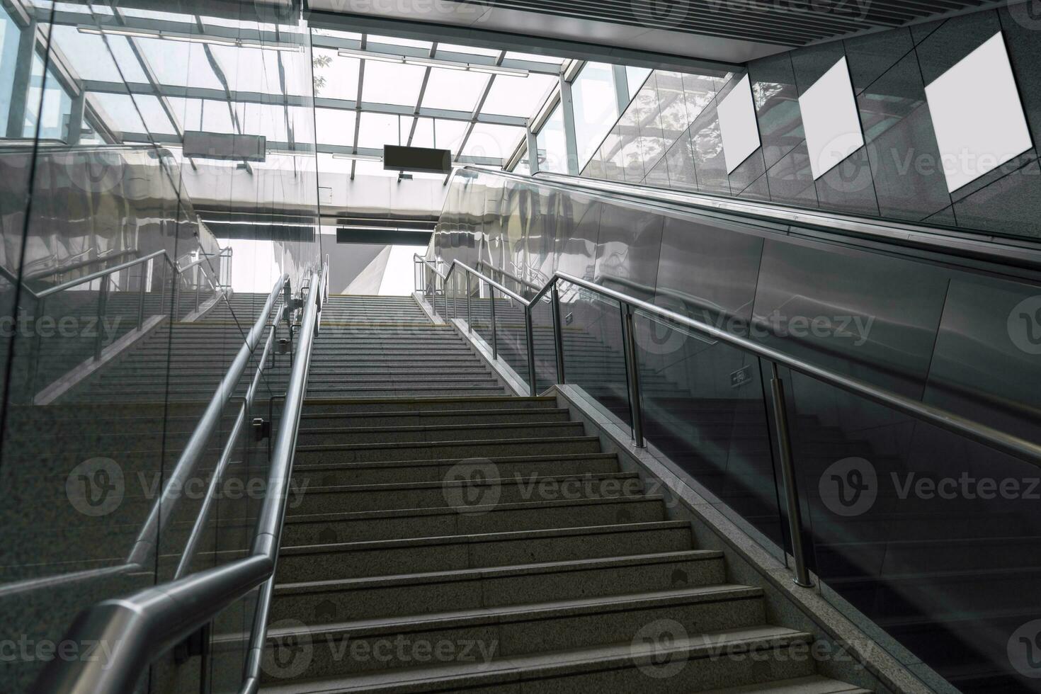 The stairs in the subway, entrance to ground. photo