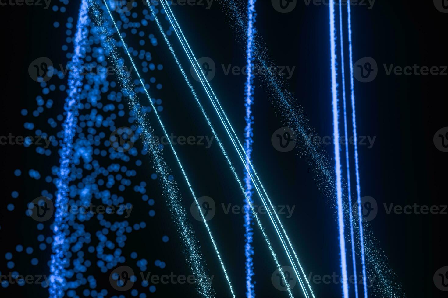 Blue glowing particles, abstract background, 3d rendering. photo