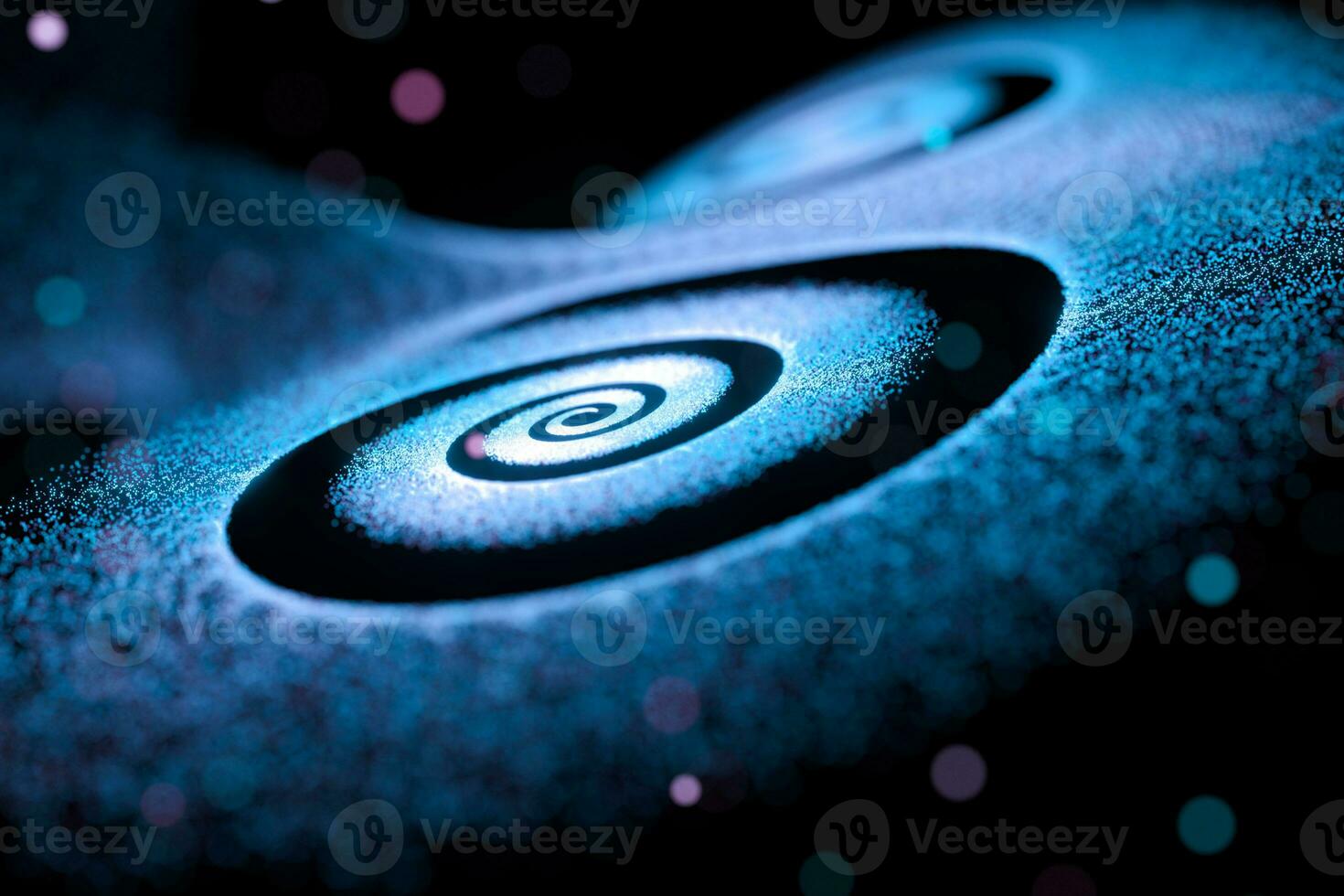 Blue glowing particles, abstract background, 3d rendering. photo