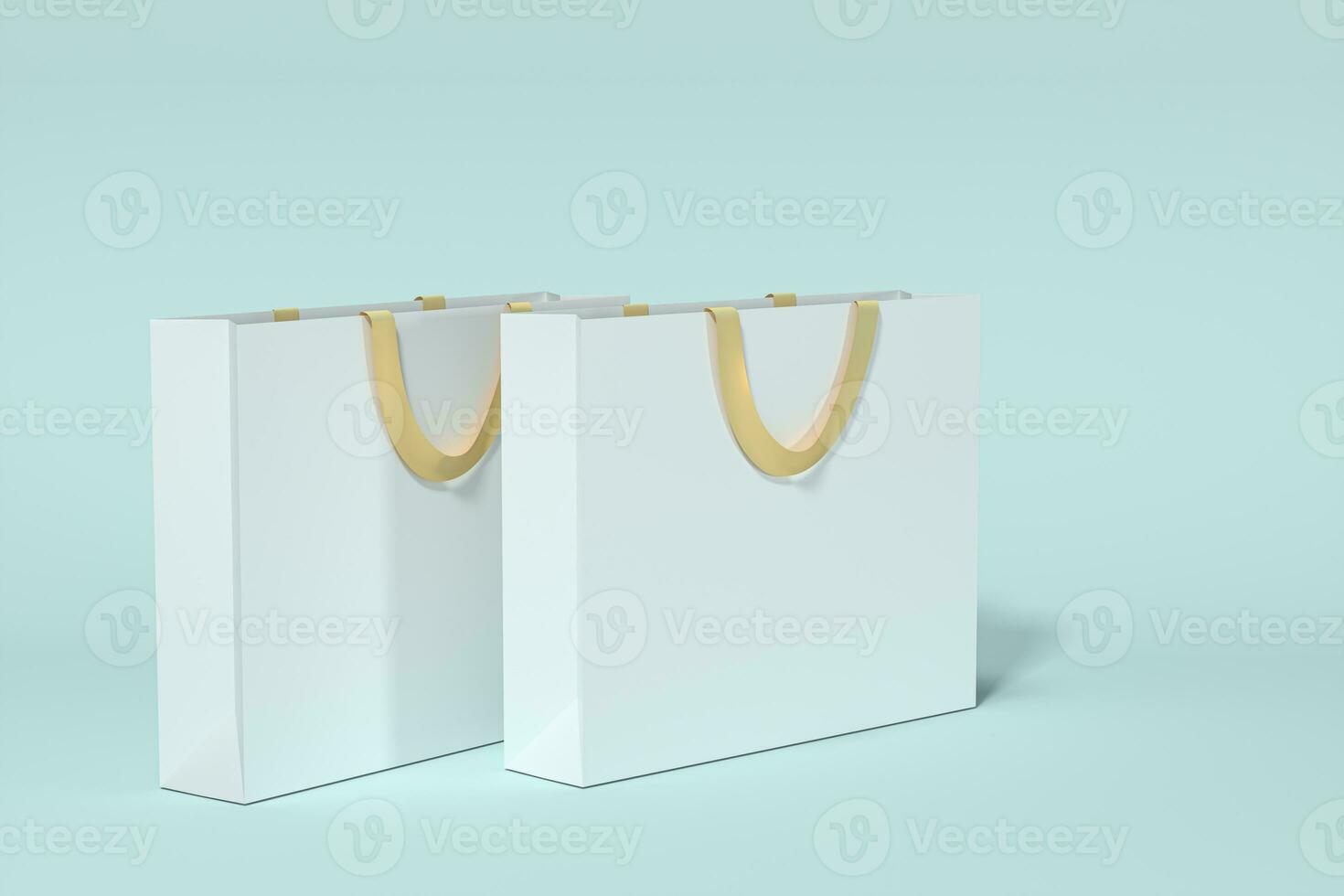 Paper shopping bag, product packaging, 3d rendering. photo