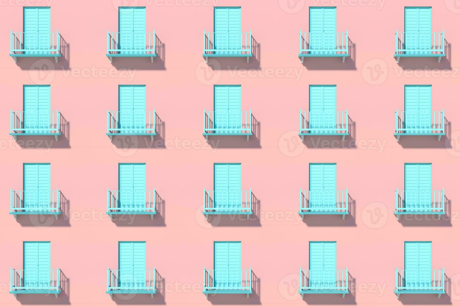 Balcony structure outside the building, 3d rendering. photo