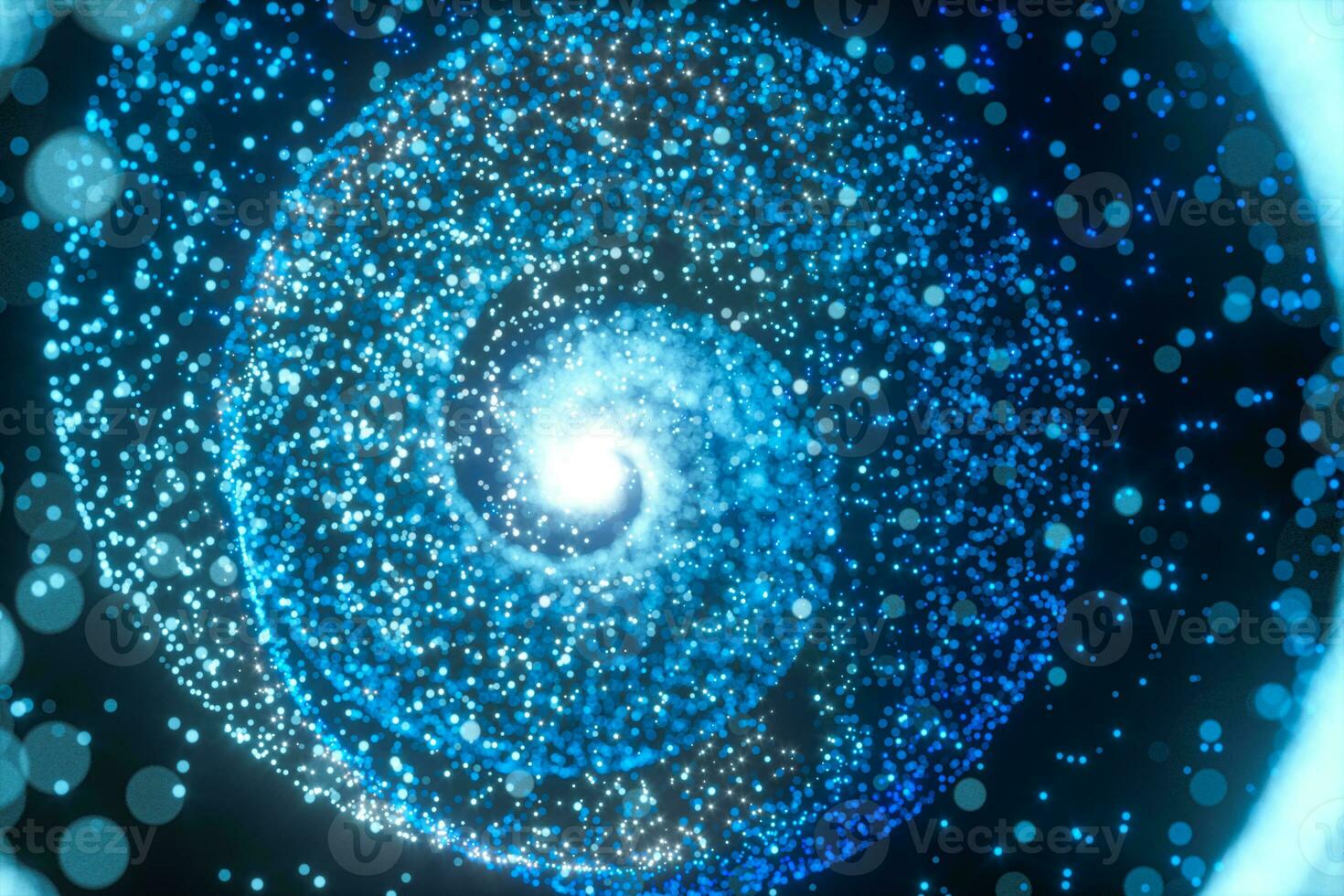 Blue glowing particles, abstract background, 3d rendering. photo