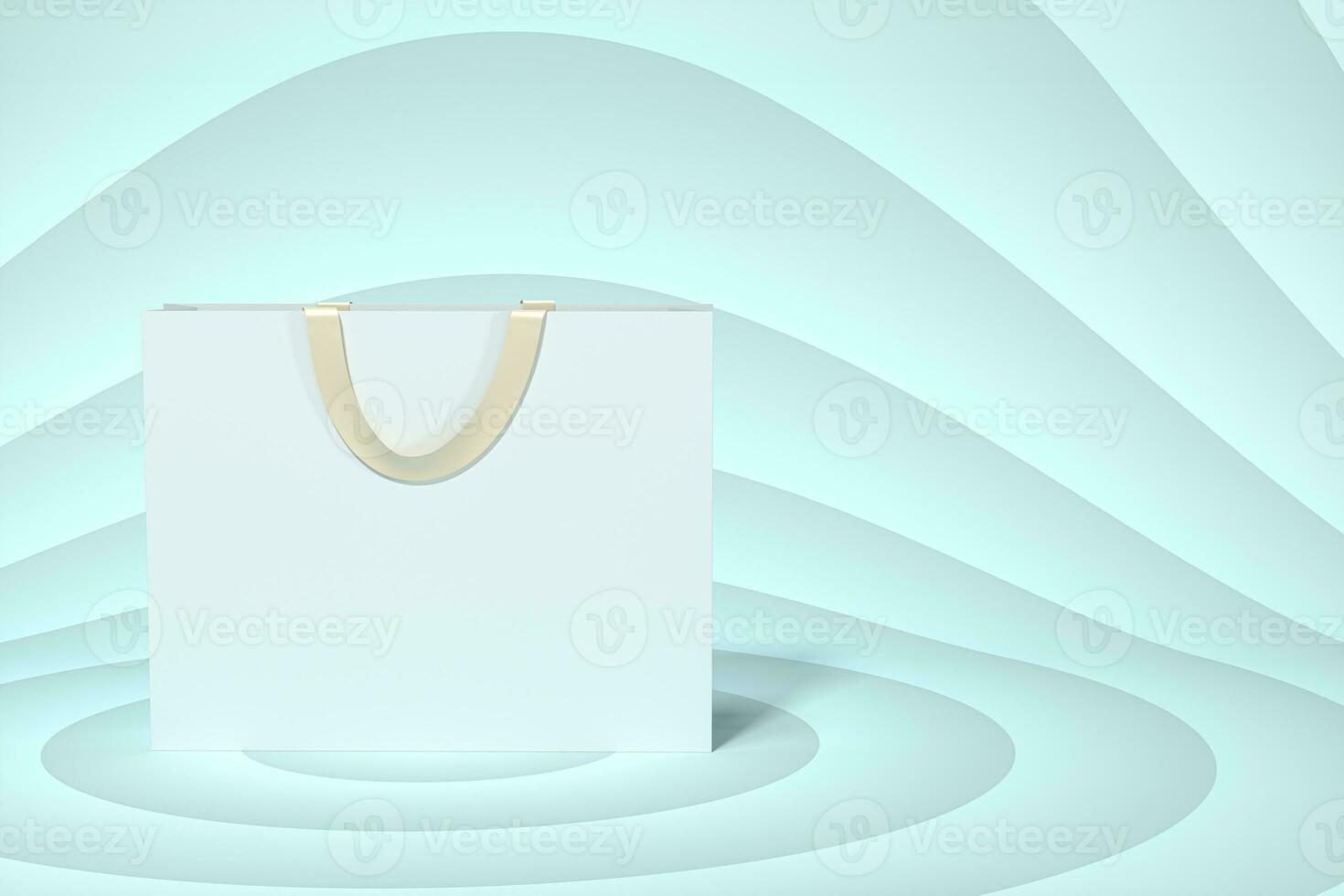 Paper shopping bag, product packaging, 3d rendering. photo
