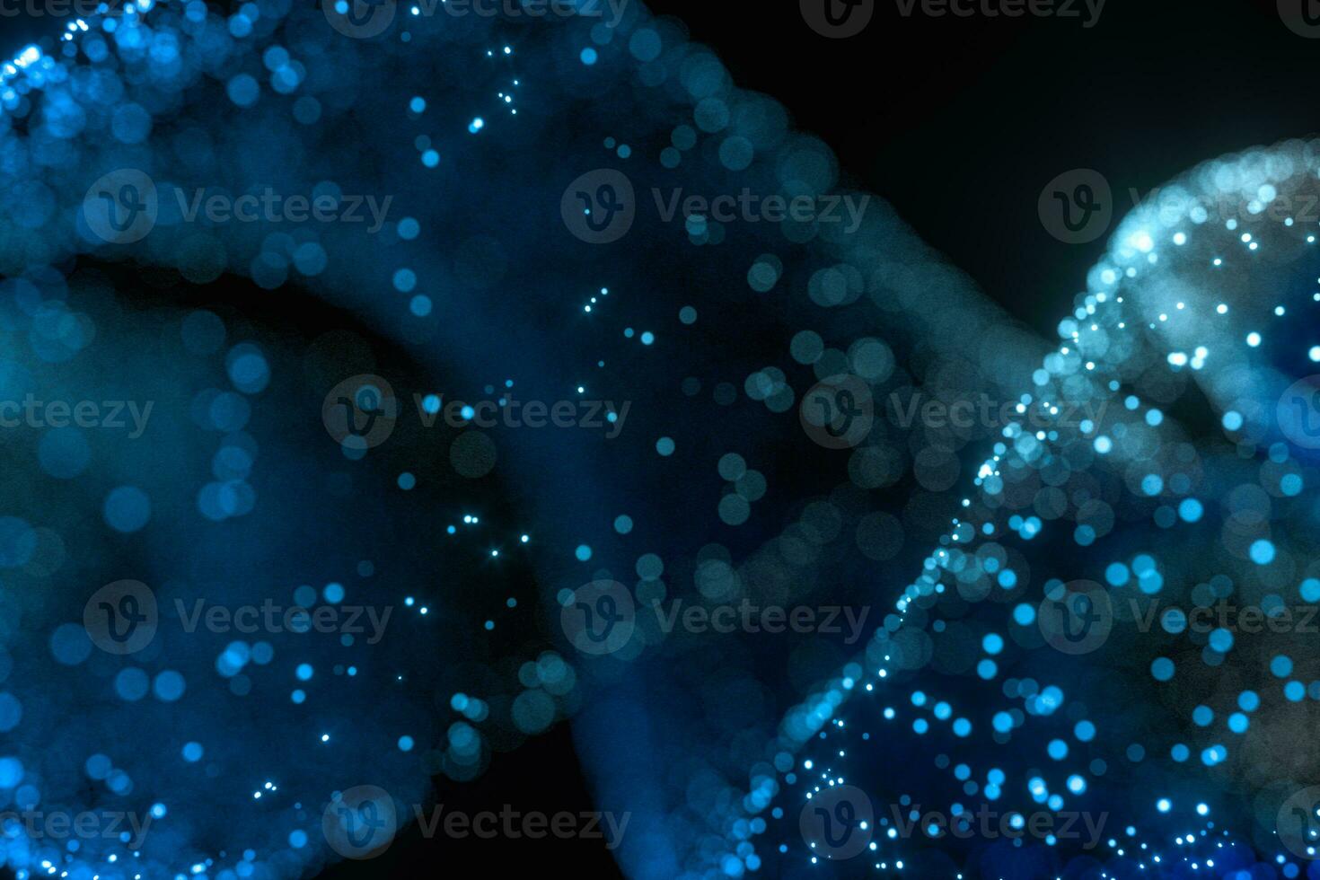 Blue glowing particles, abstract background, 3d rendering. photo