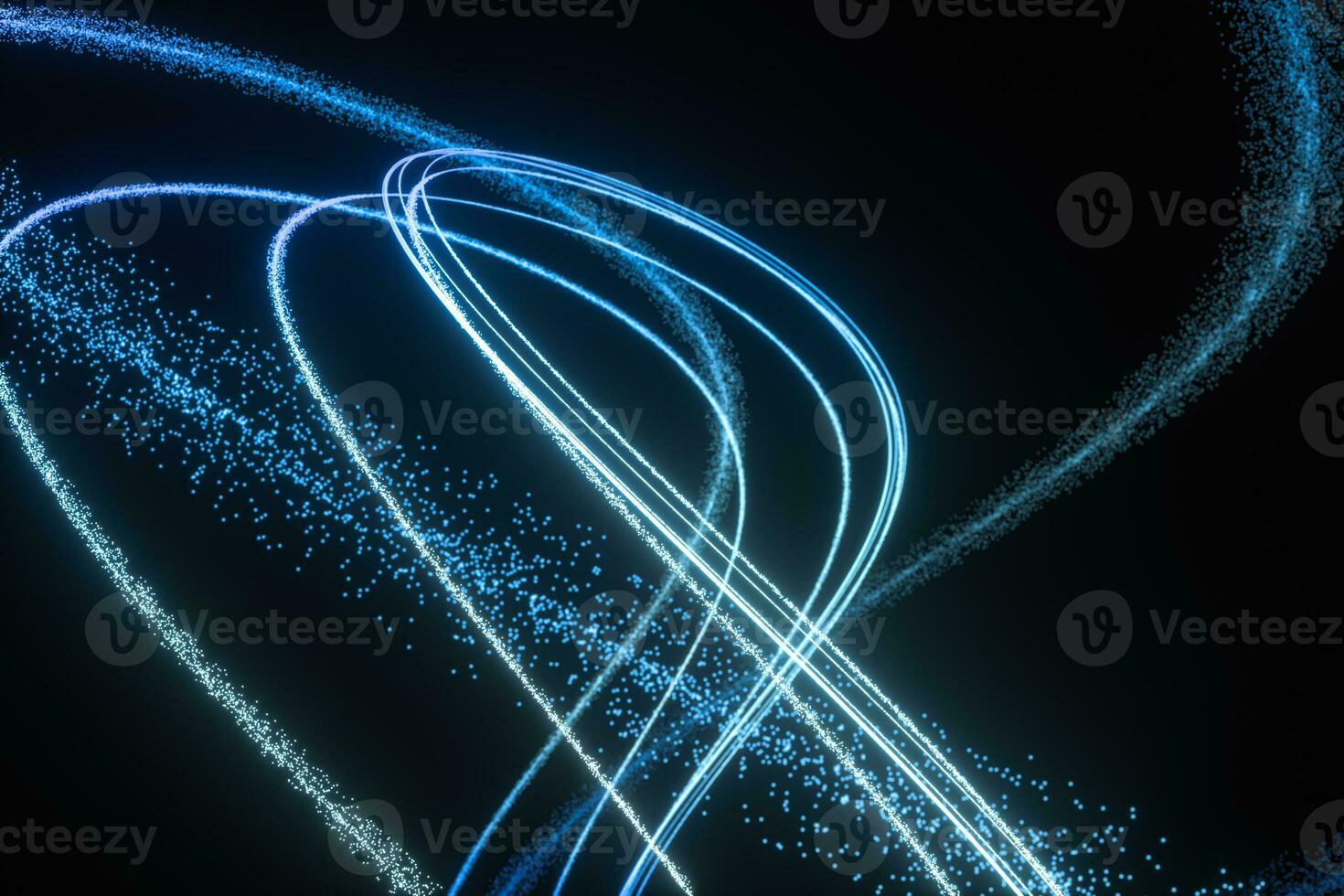 Blue glowing particles, abstract background, 3d rendering. photo