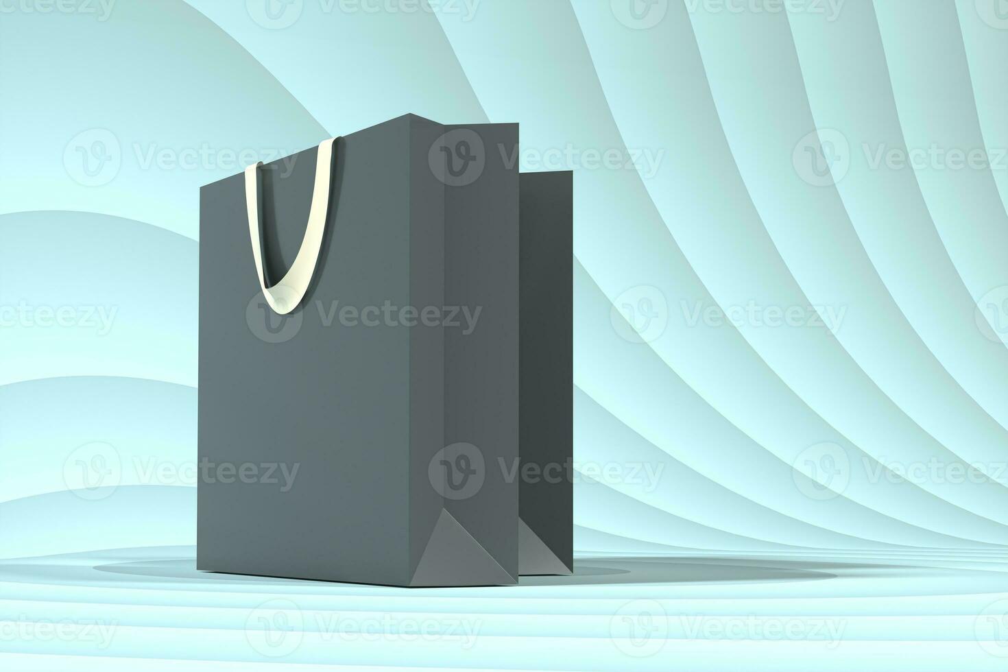 papel compras bolsa, producto embalaje, 3d representación. foto