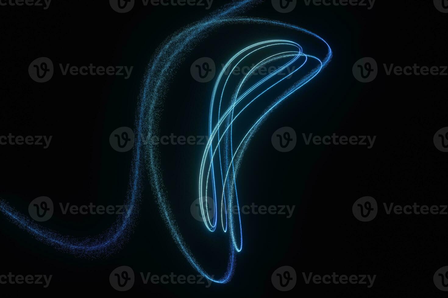 Blue glowing particles, abstract background, 3d rendering. photo