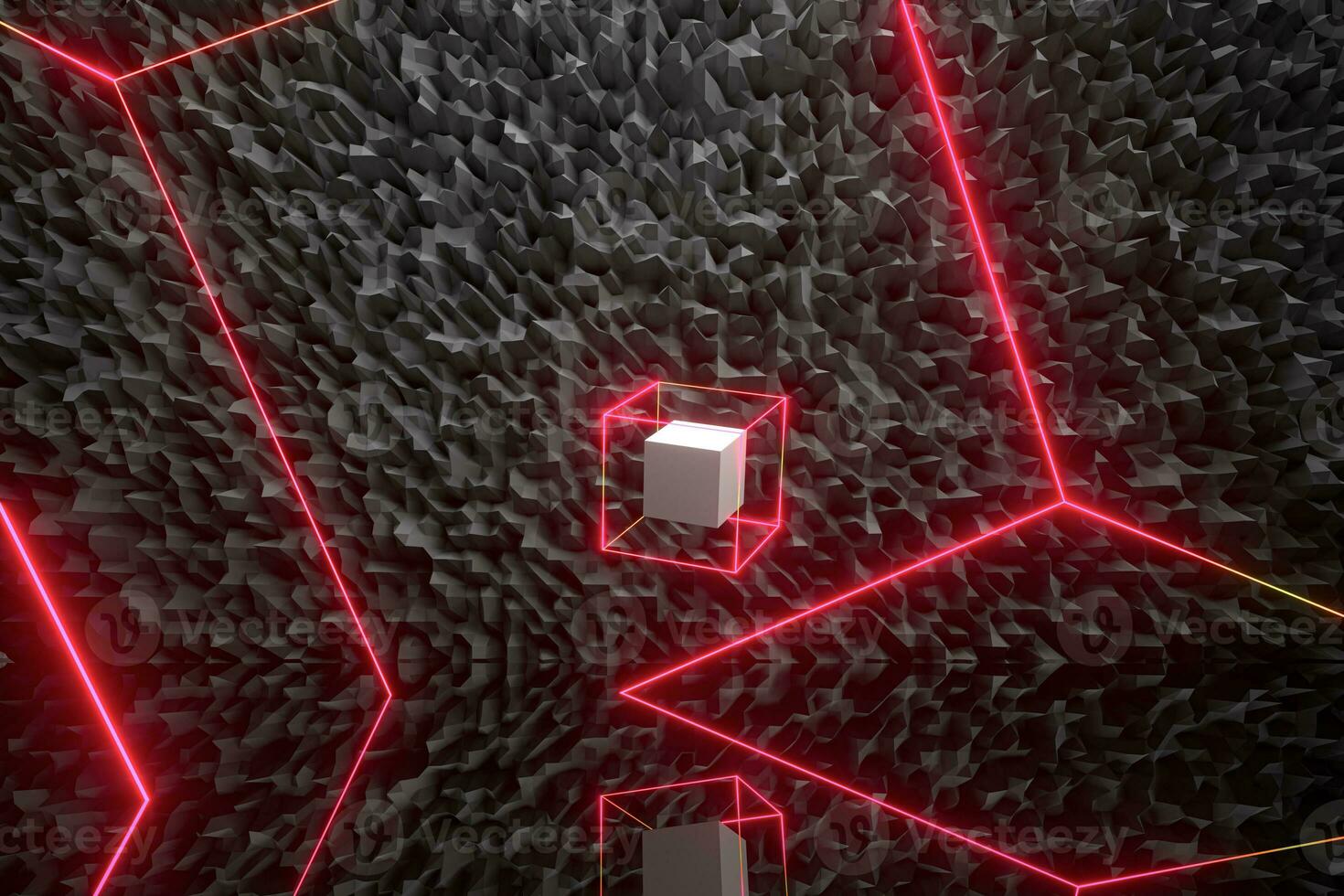 Abstract uneven background, fragments and lines, 3d rendering. photo