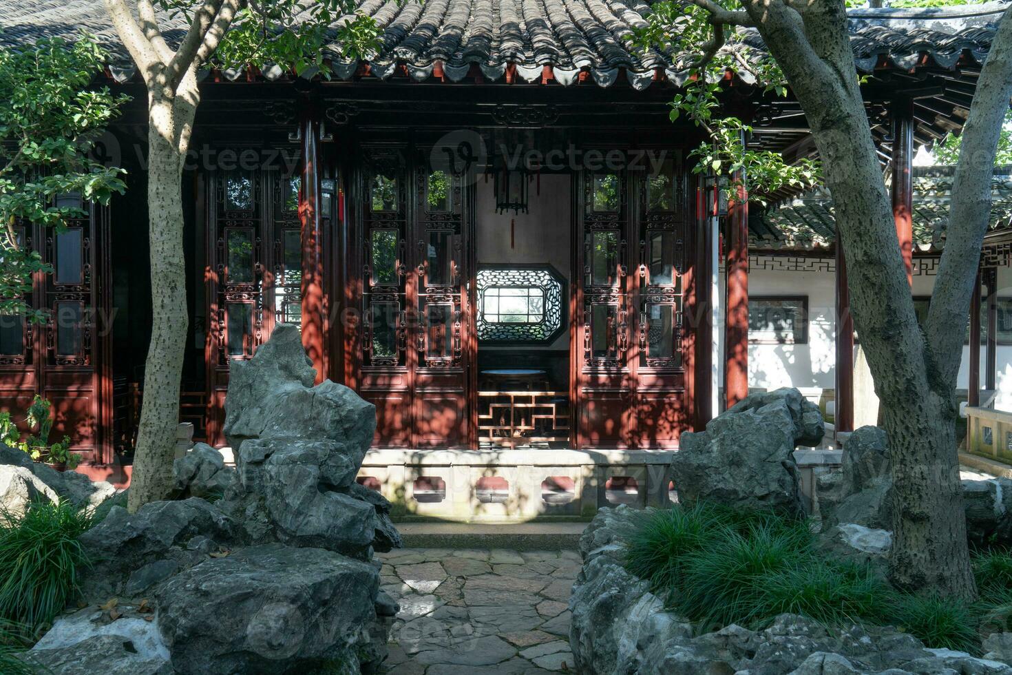 Ancient architecture in the Suzhou Garden in China. photo