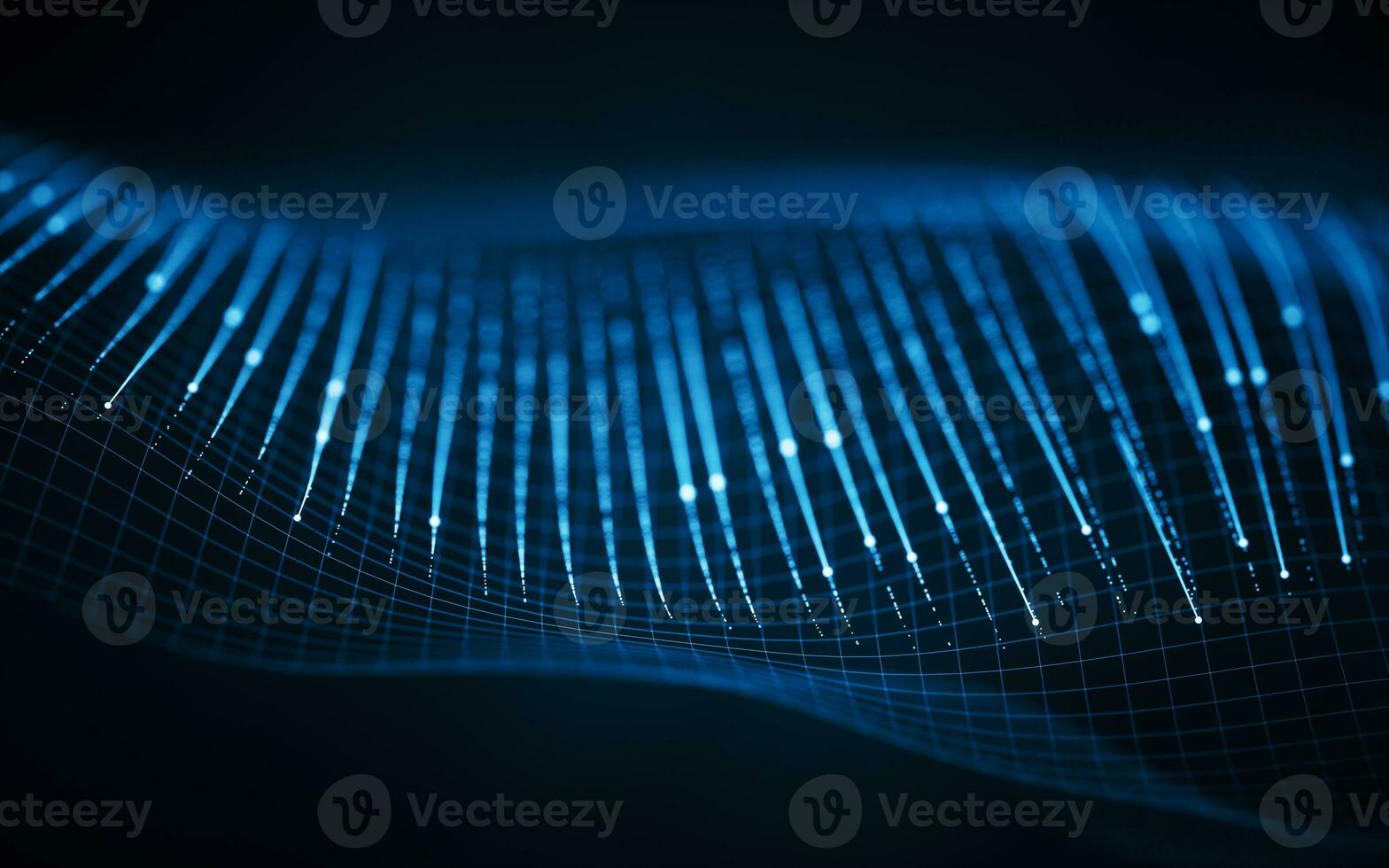 Cyberspace with glowing wave lines, 3d rendering. photo