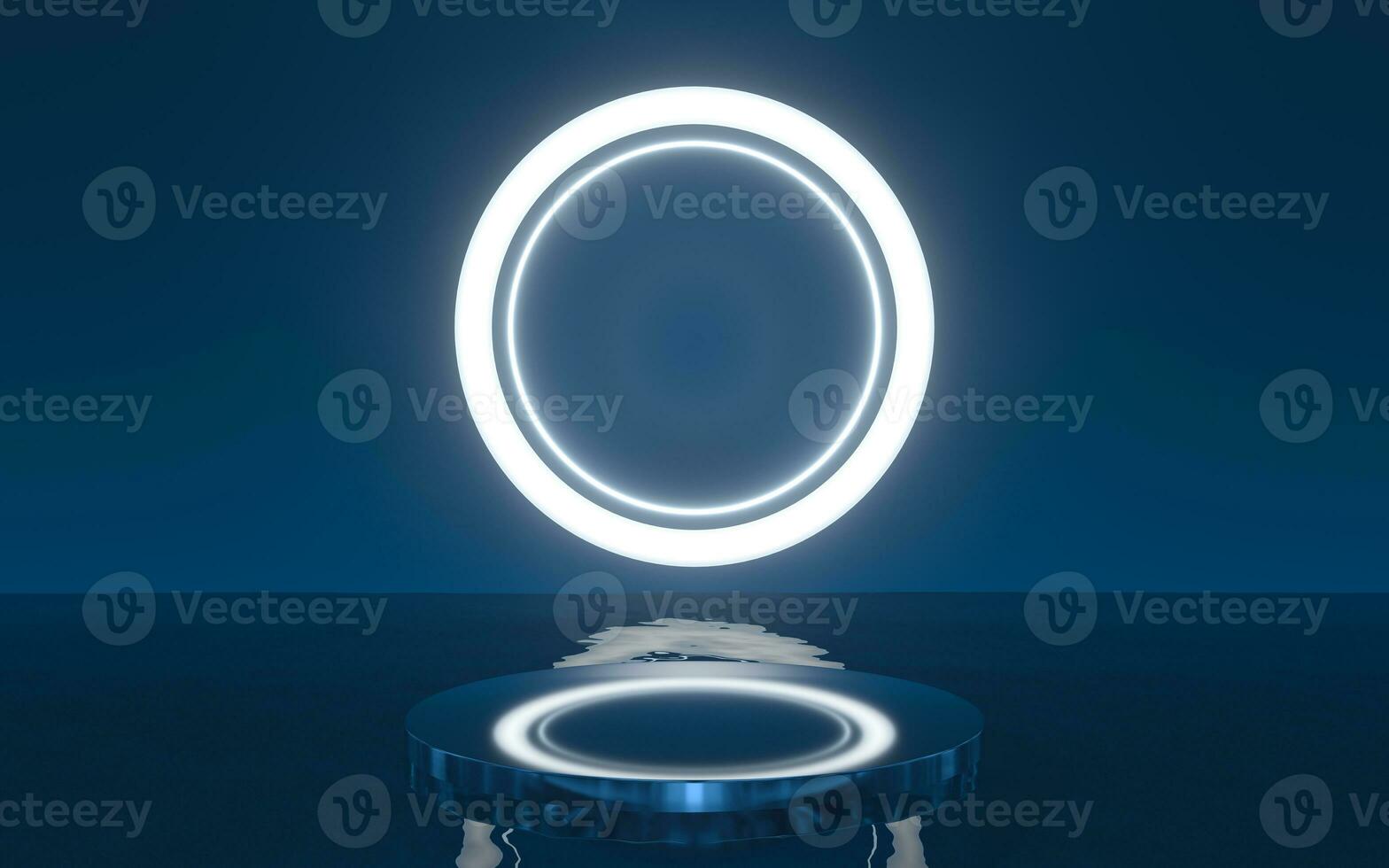 Empty product stage with light behind, 3d rendering. photo