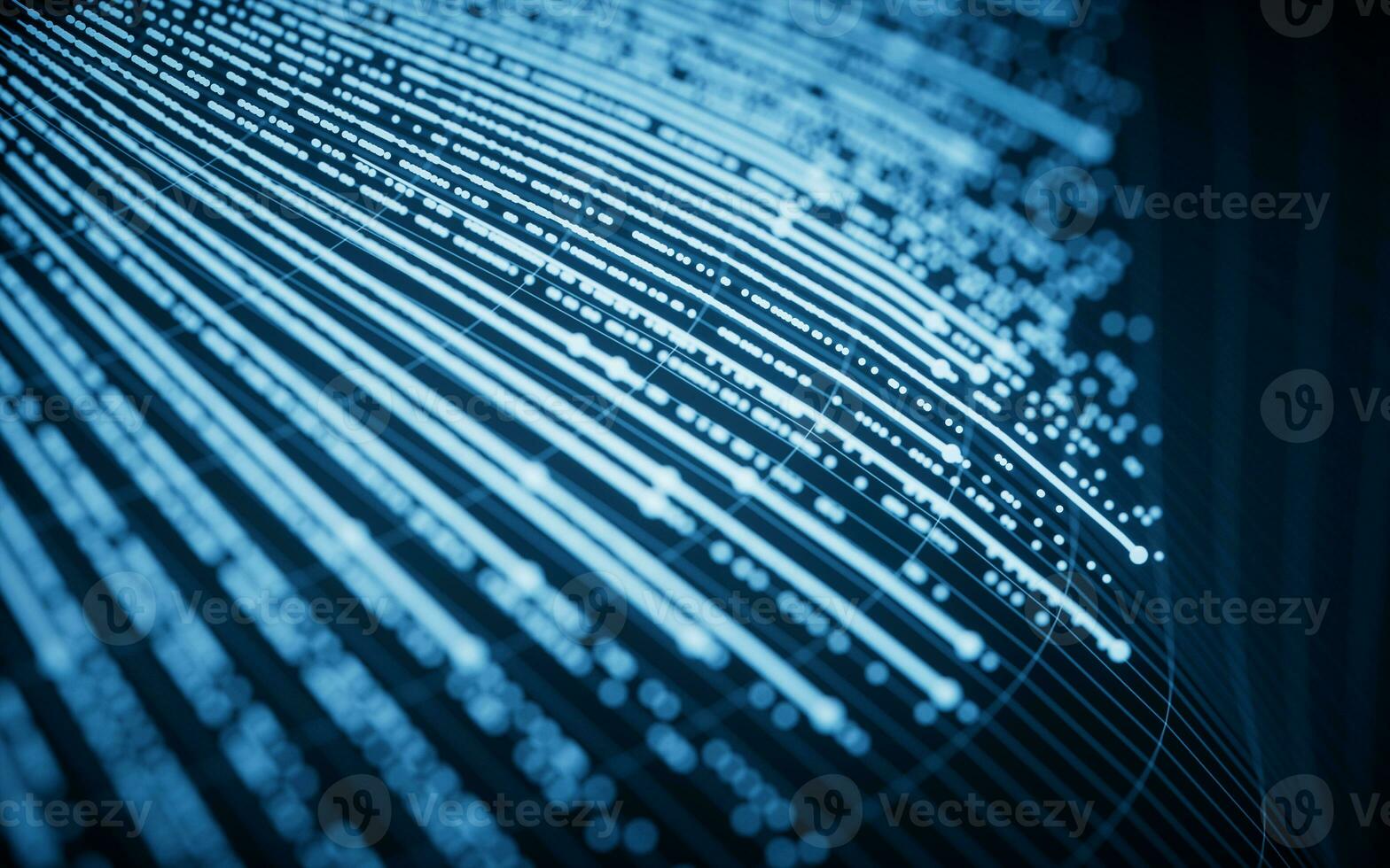 Cyberspace with glowing wave lines, 3d rendering. photo