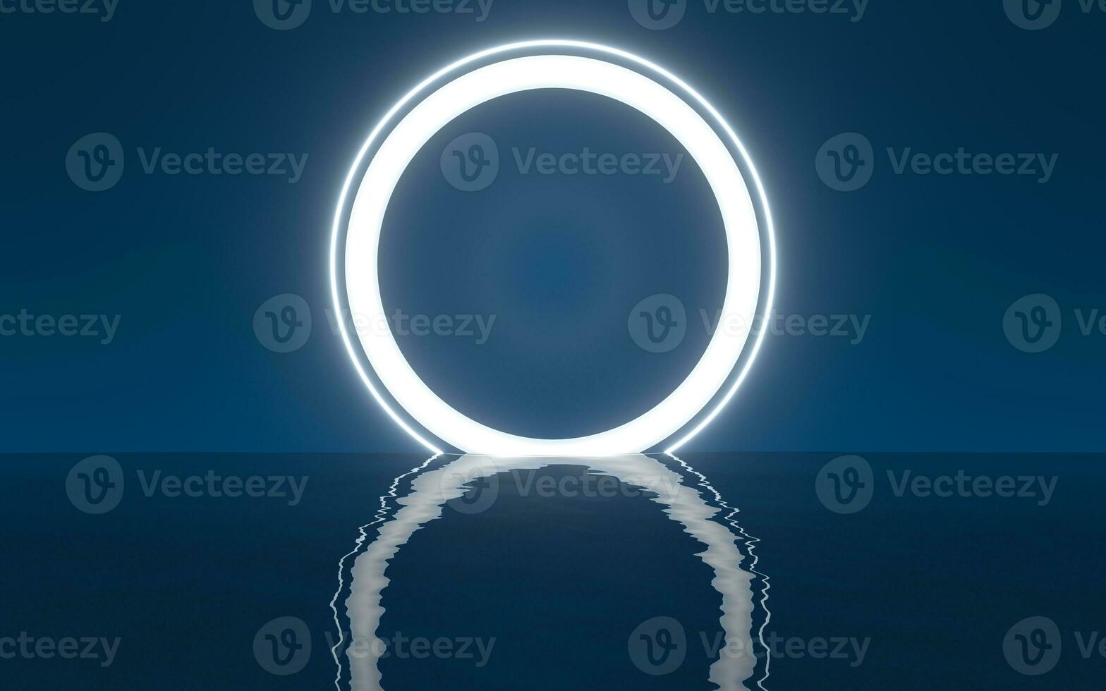Water surface with light illuminated, 3d rendering. photo