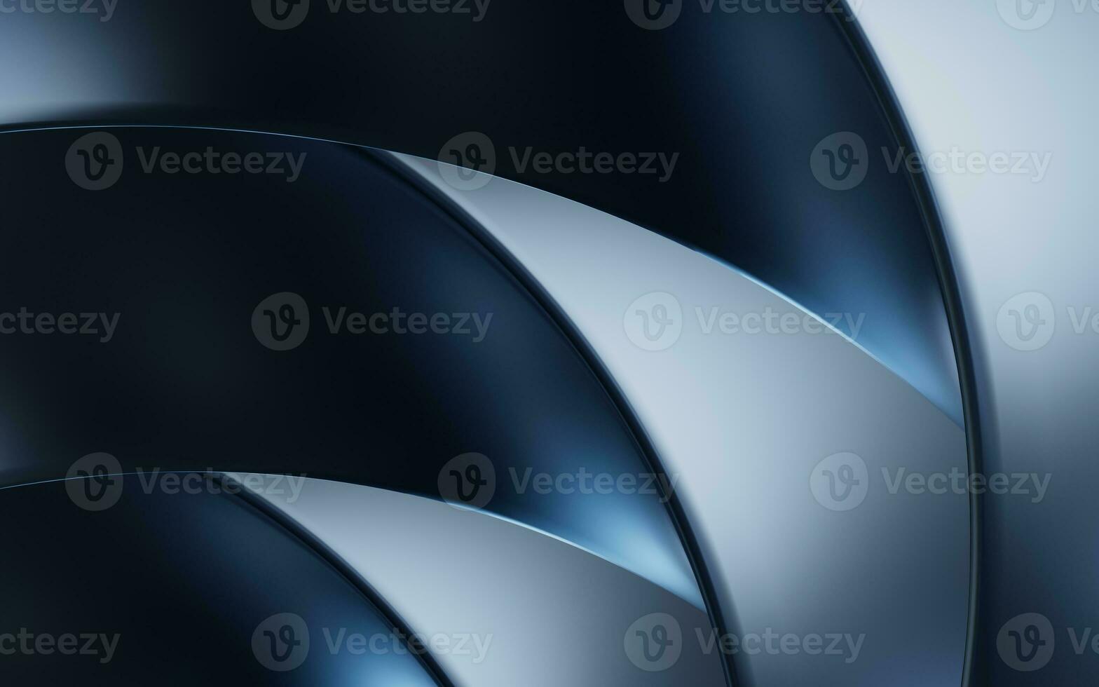 Metal curve with dark background, 3d rendering. photo