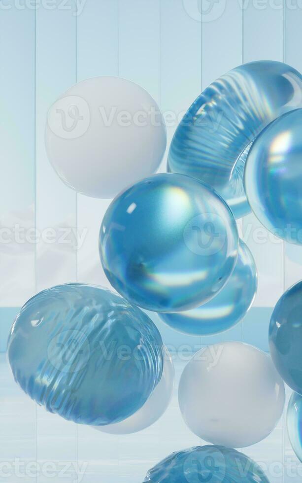 Soft balls, creative geometric background, 3d rendering. photo