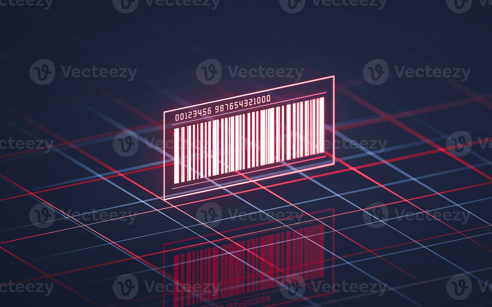 Bar code with black background, 3d rendering. photo