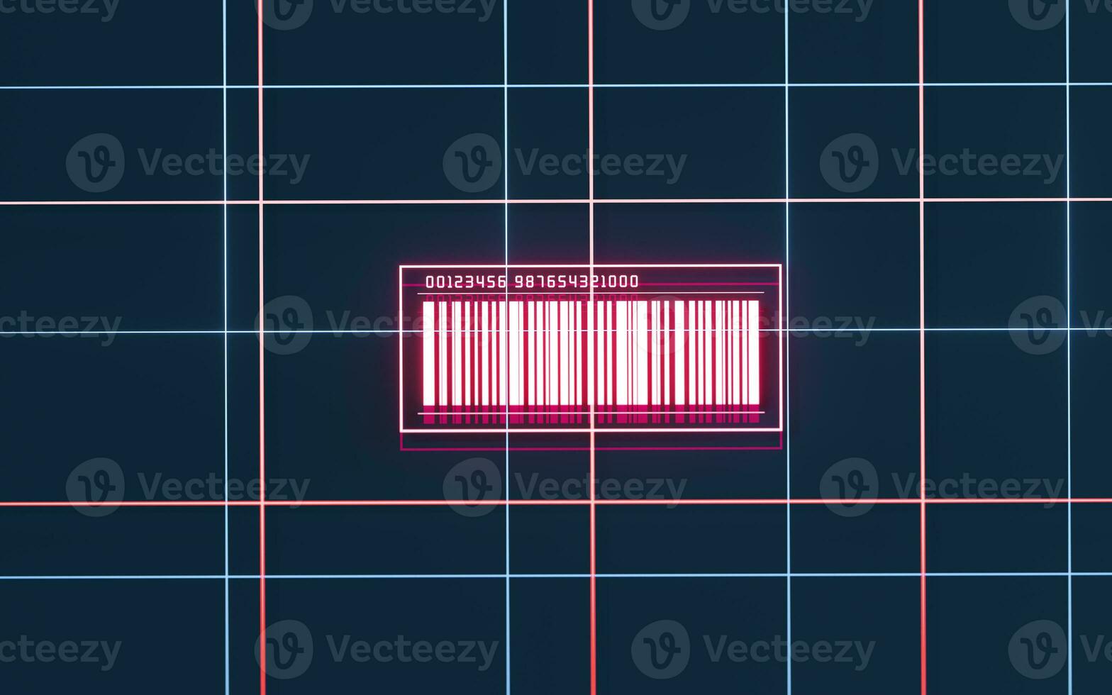 Bar code with black background, 3d rendering. photo