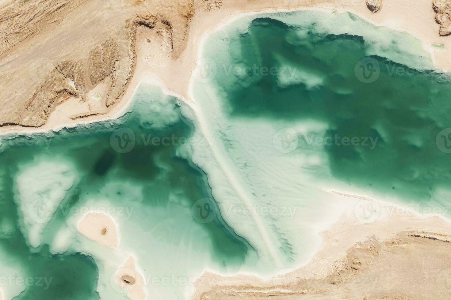 Aerial of salt lakes, natural landscape in Qinghai, China. photo