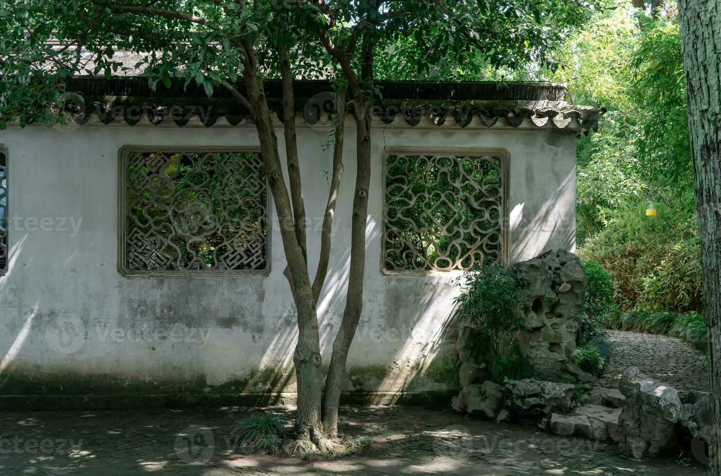 Ancient traditional garden, Suzhou garden, in China. photo