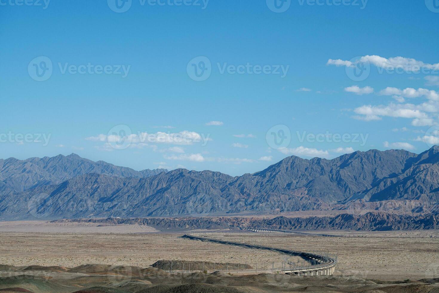 Desert and Railway, road construction. photo
