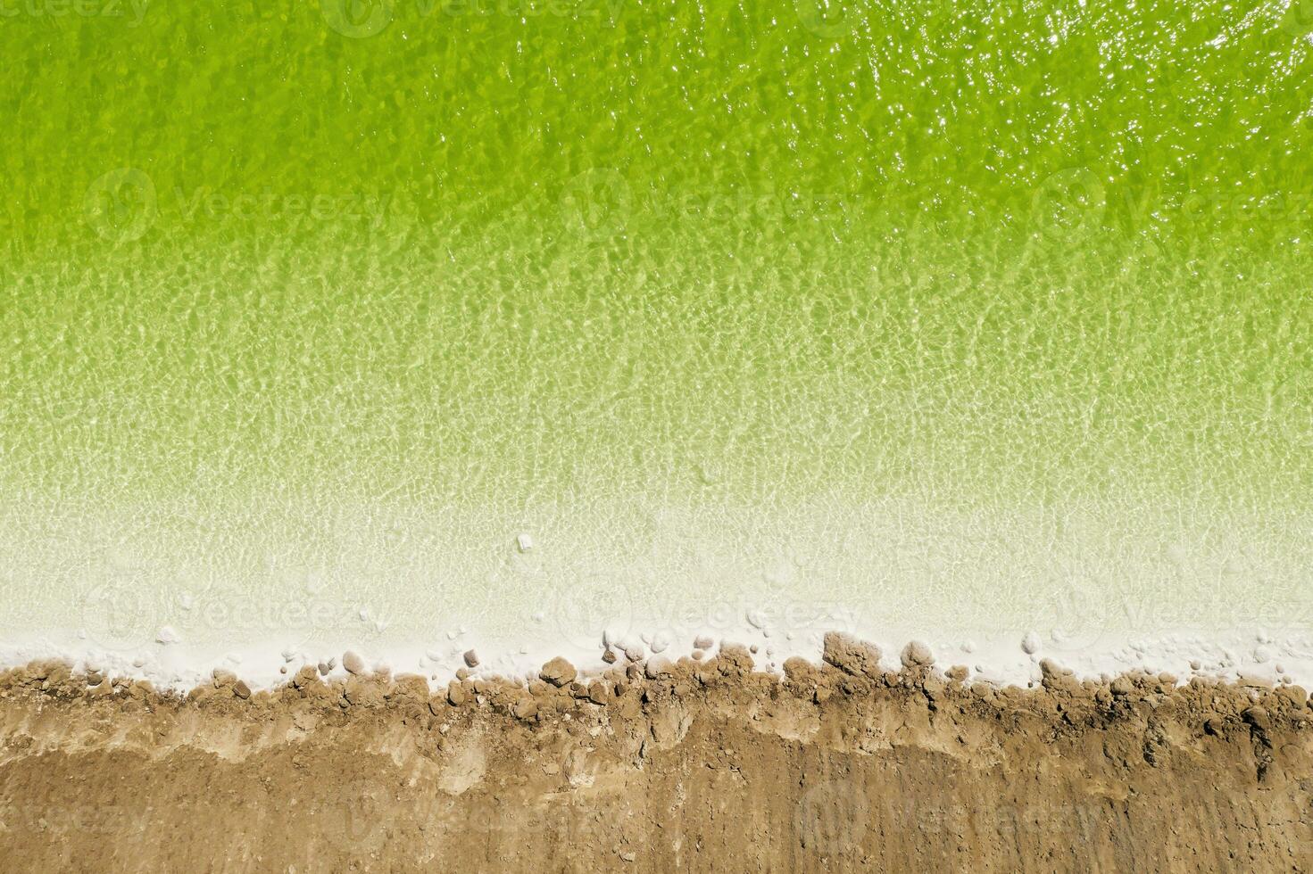The green saline lake, natural lake background. photo