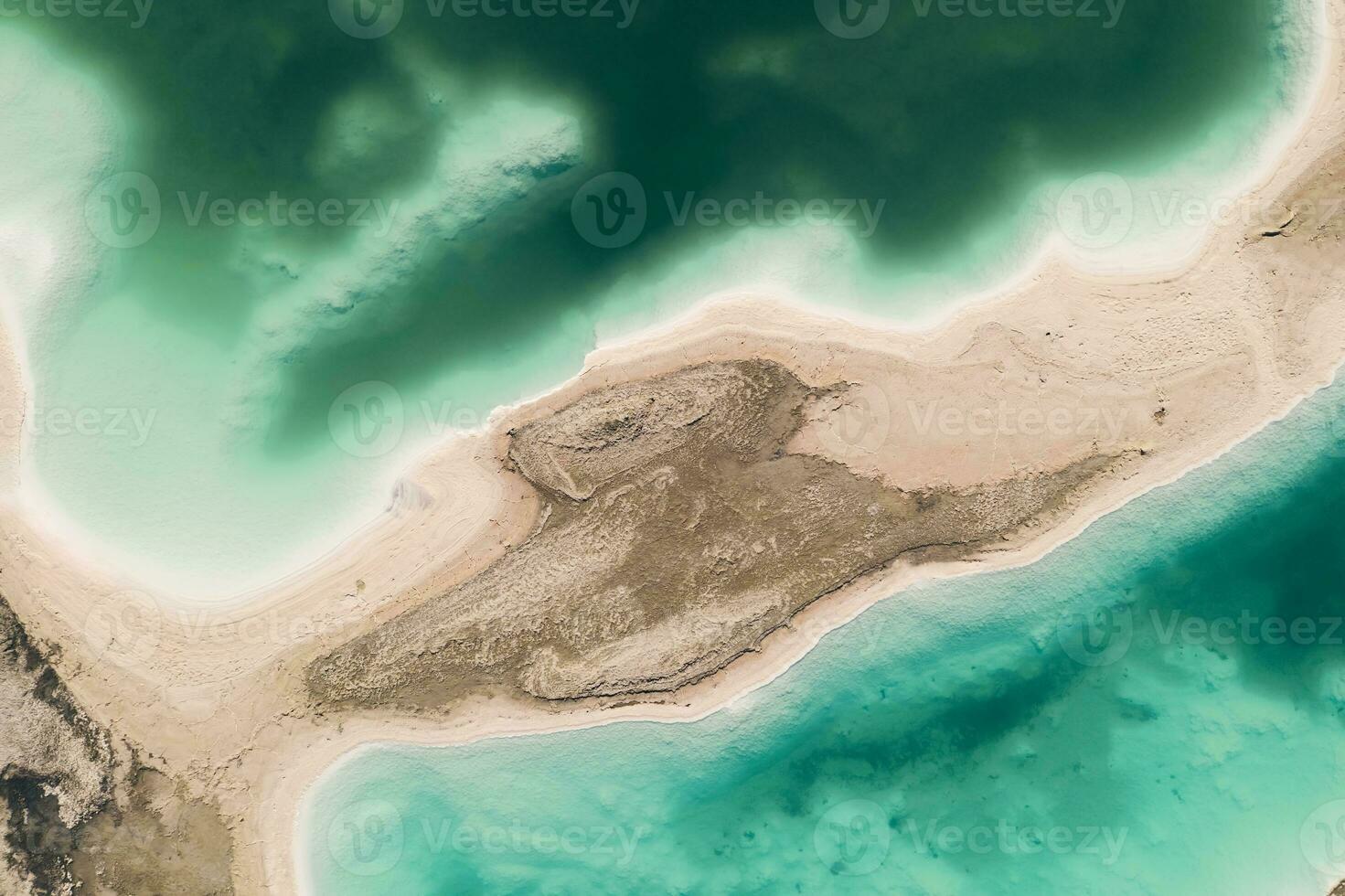 Aerial of salt lakes, natural landscape in Qinghai, China. photo