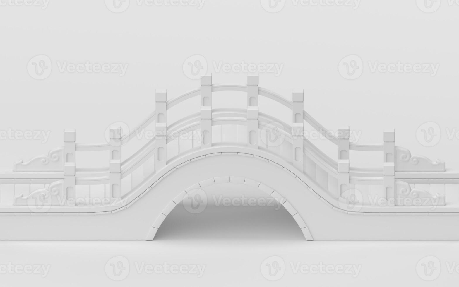 Arch bridge with white background, 3d rendering. photo