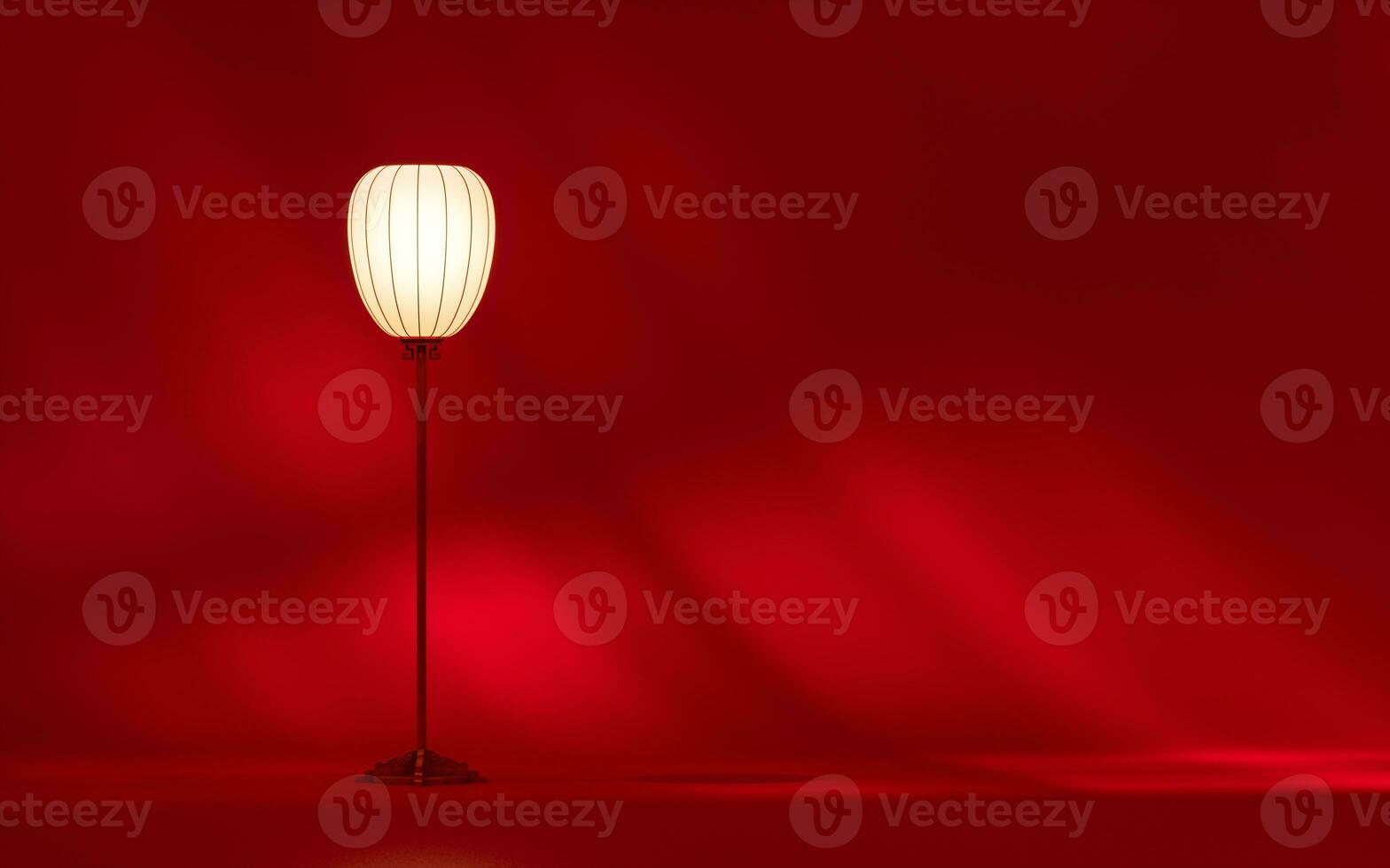 A lamp with red background, 3d rendering. photo