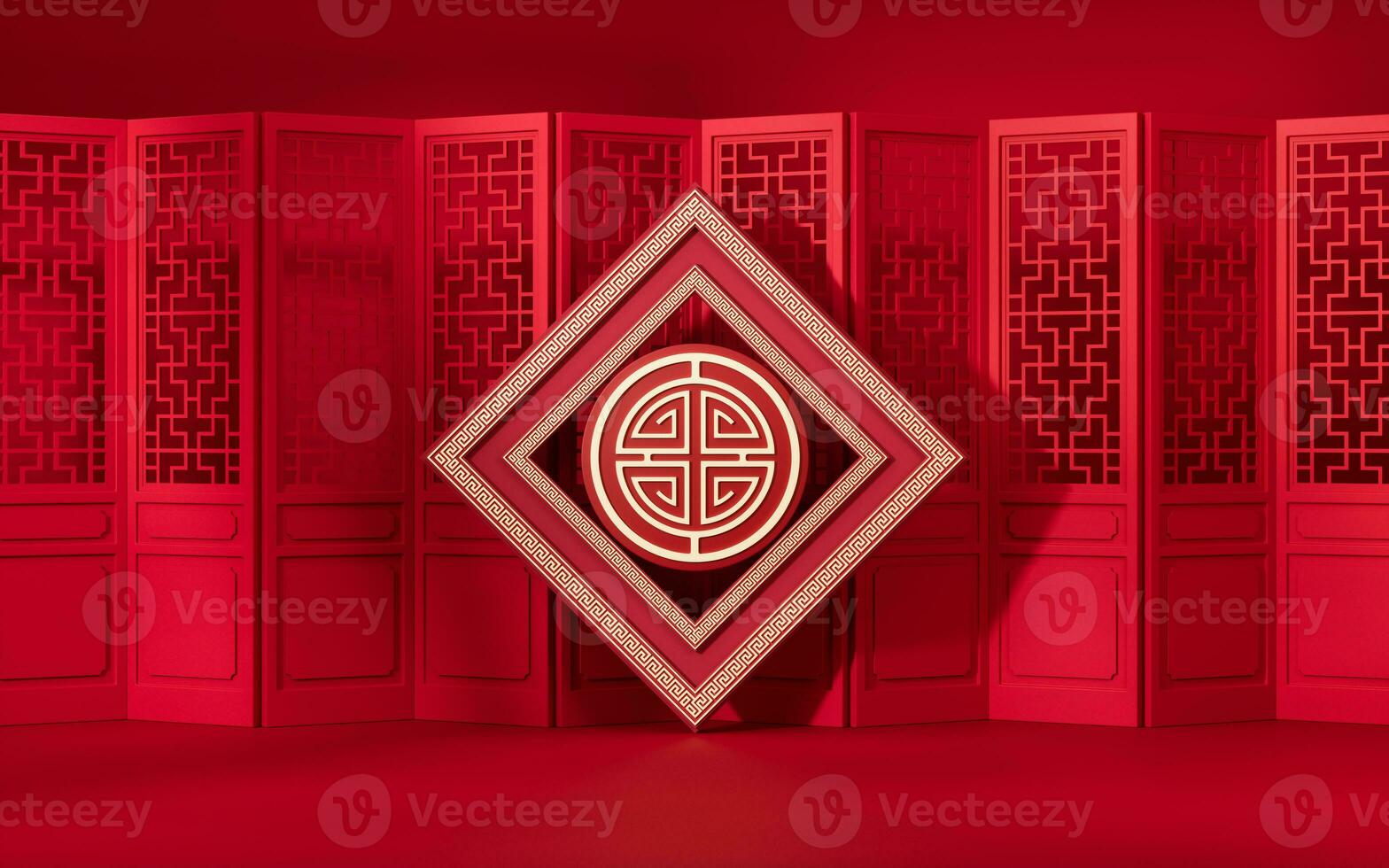 Patterns with Chinese style background, 3d rendering. photo