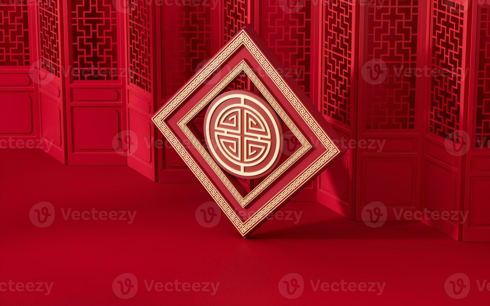Patterns with Chinese style background, 3d rendering. photo