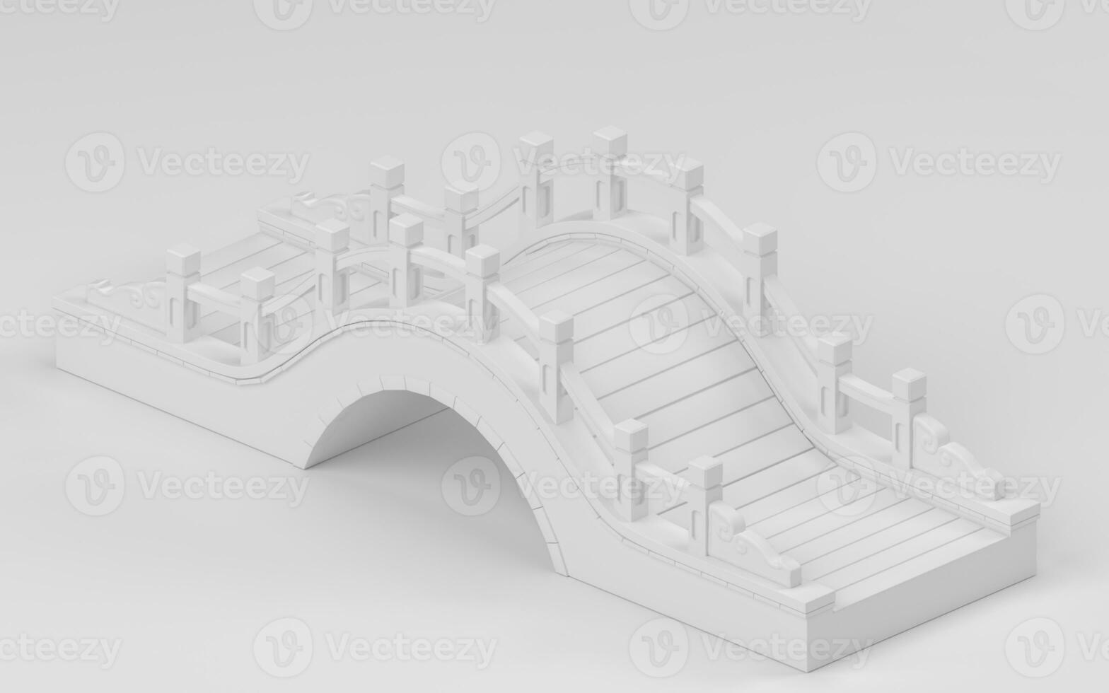 Arch bridge with white background, 3d rendering. photo
