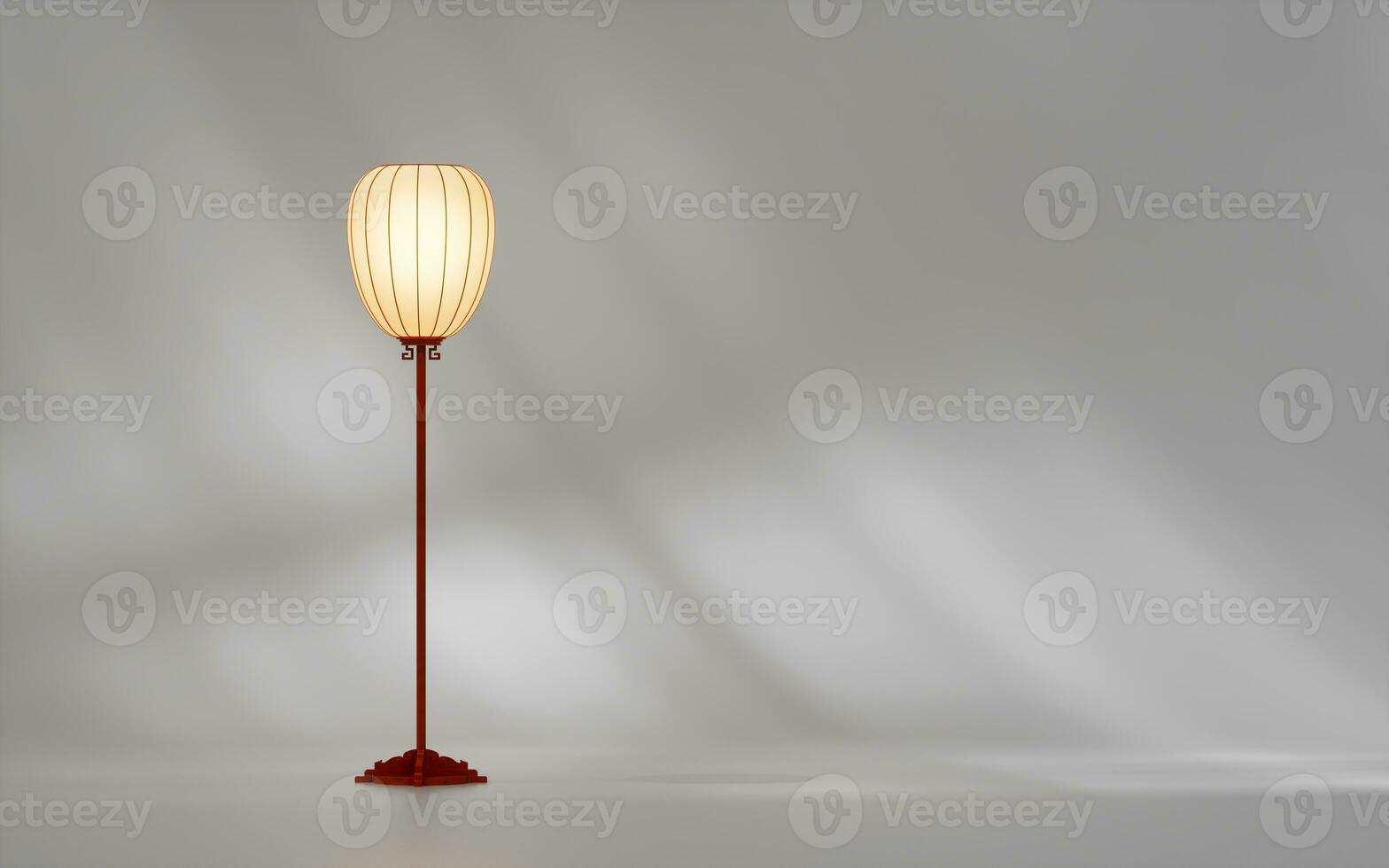 A lamp in a empty room, 3d rendering. photo