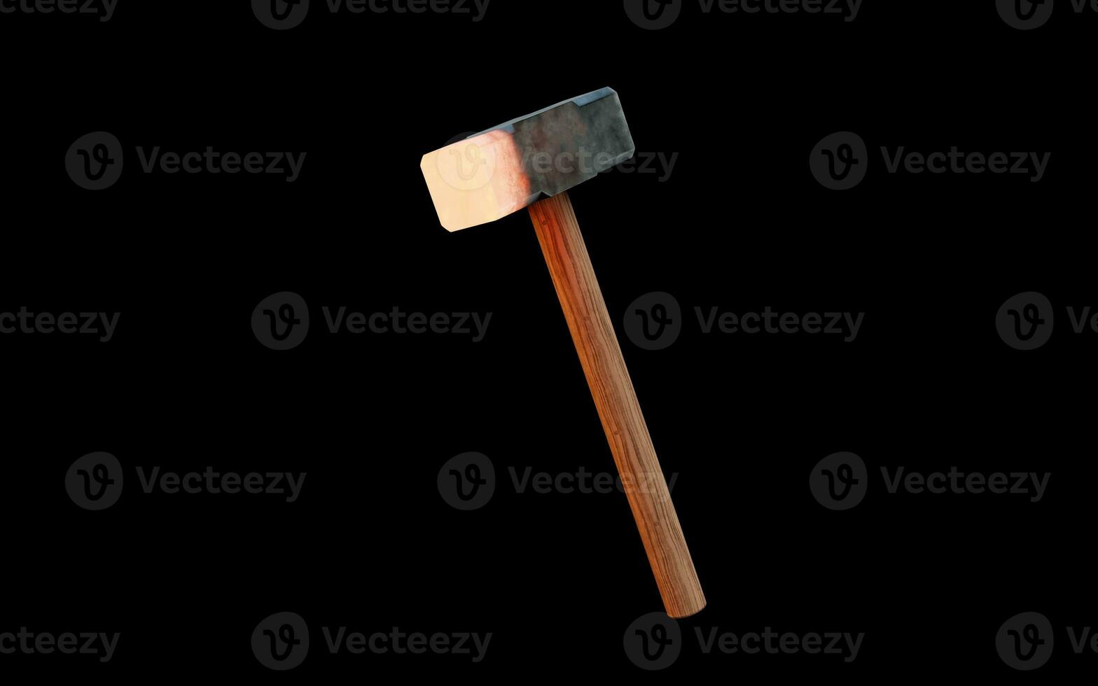 Hot hammer with black background, 3d rendering. photo